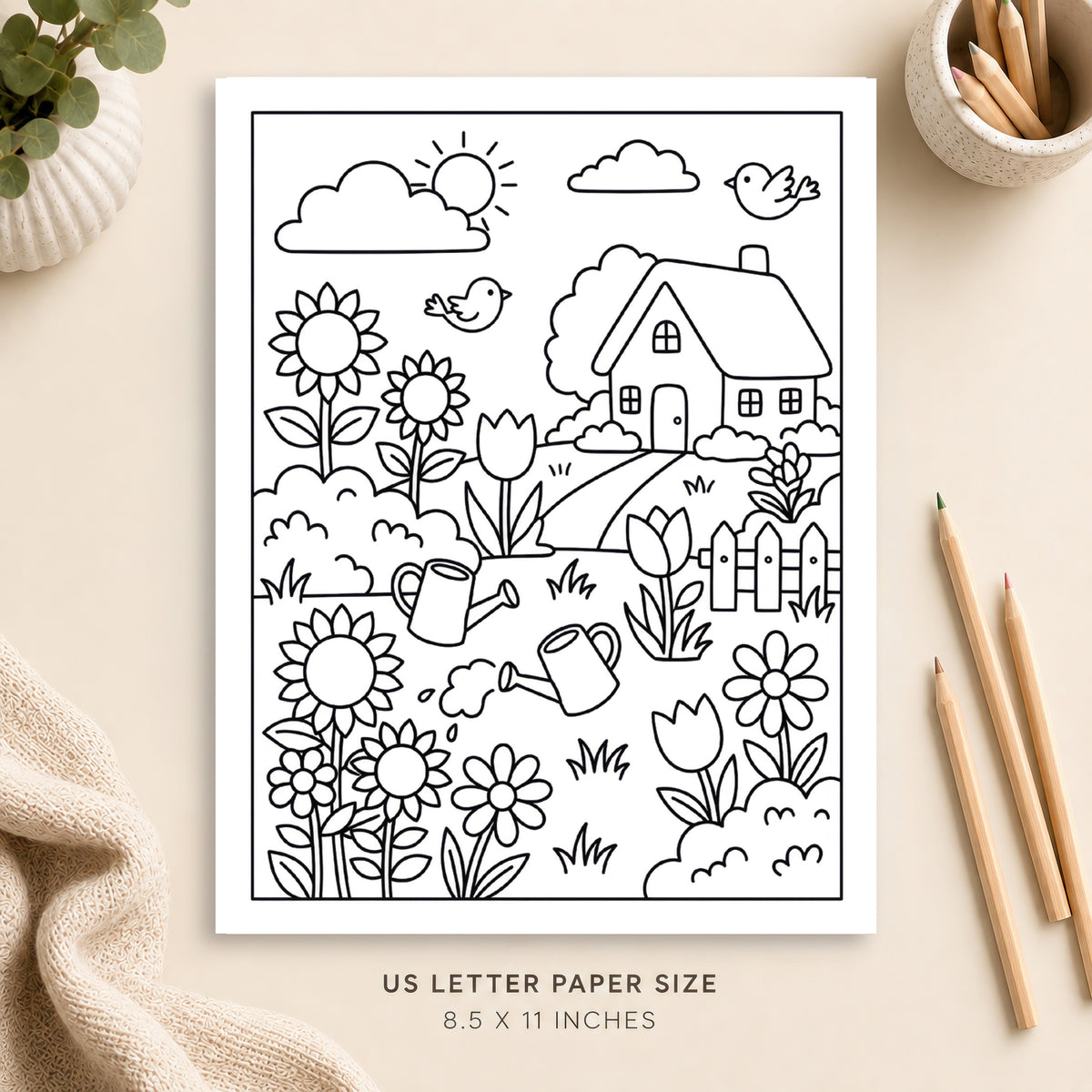 Flower Garden Coloring Page 6