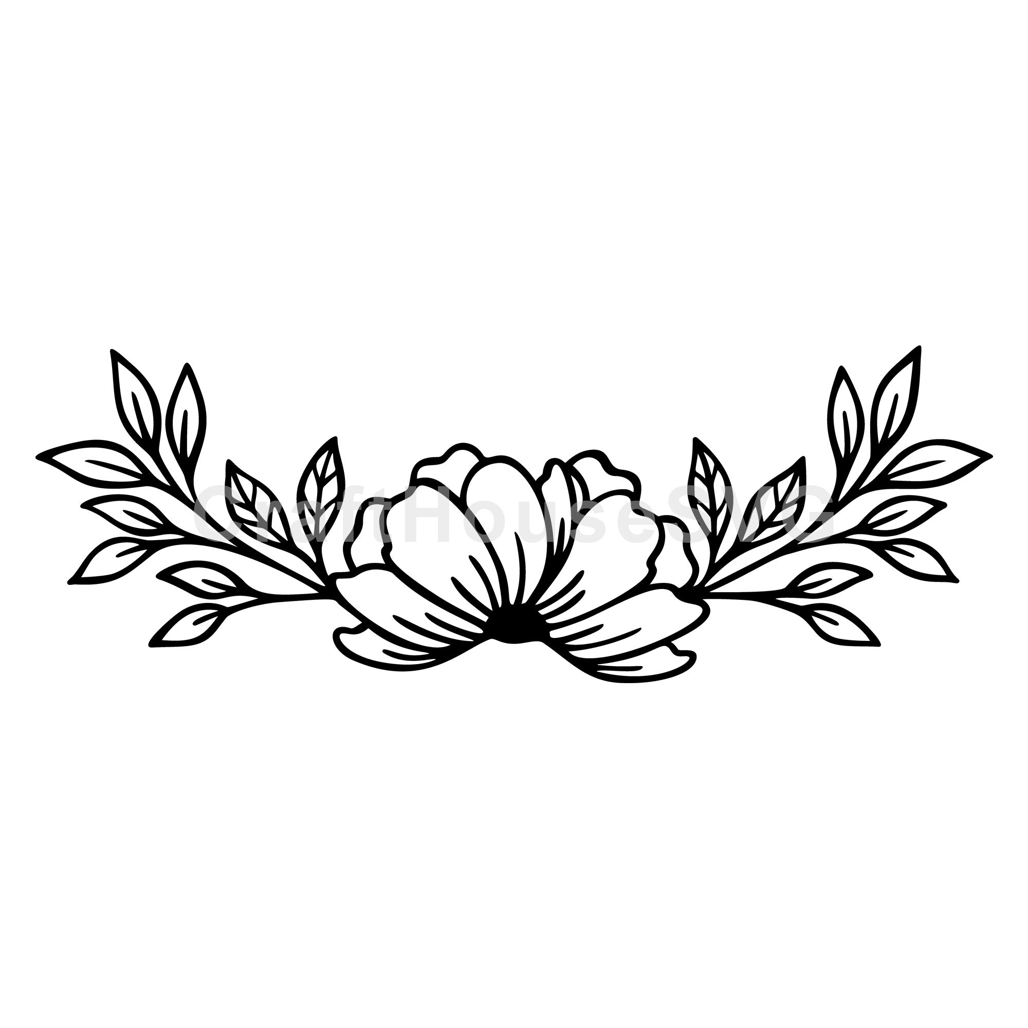 Lush Floral Garland SVG