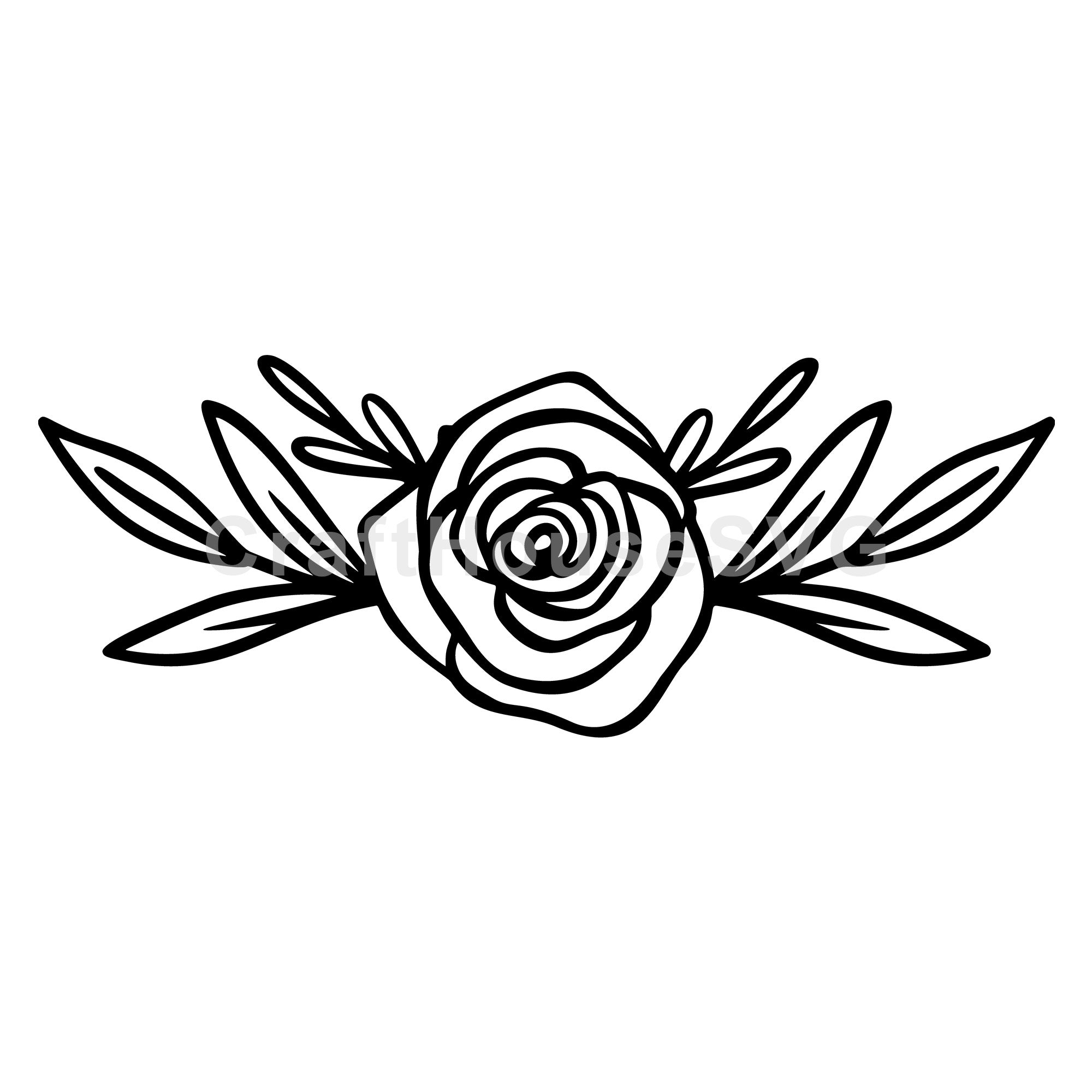 Rose and Leaves Garland SVG