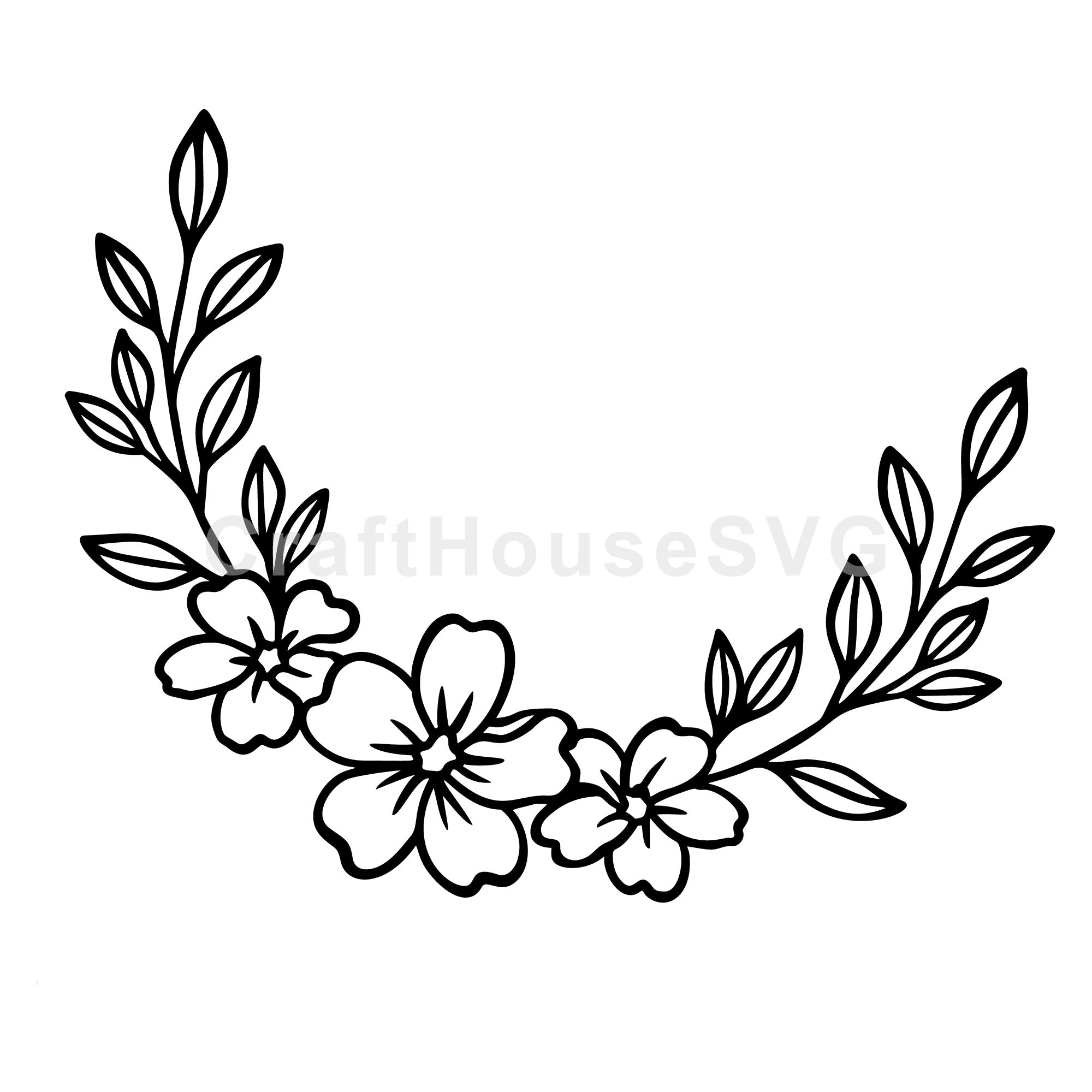 Delicate Floral Crown SVG