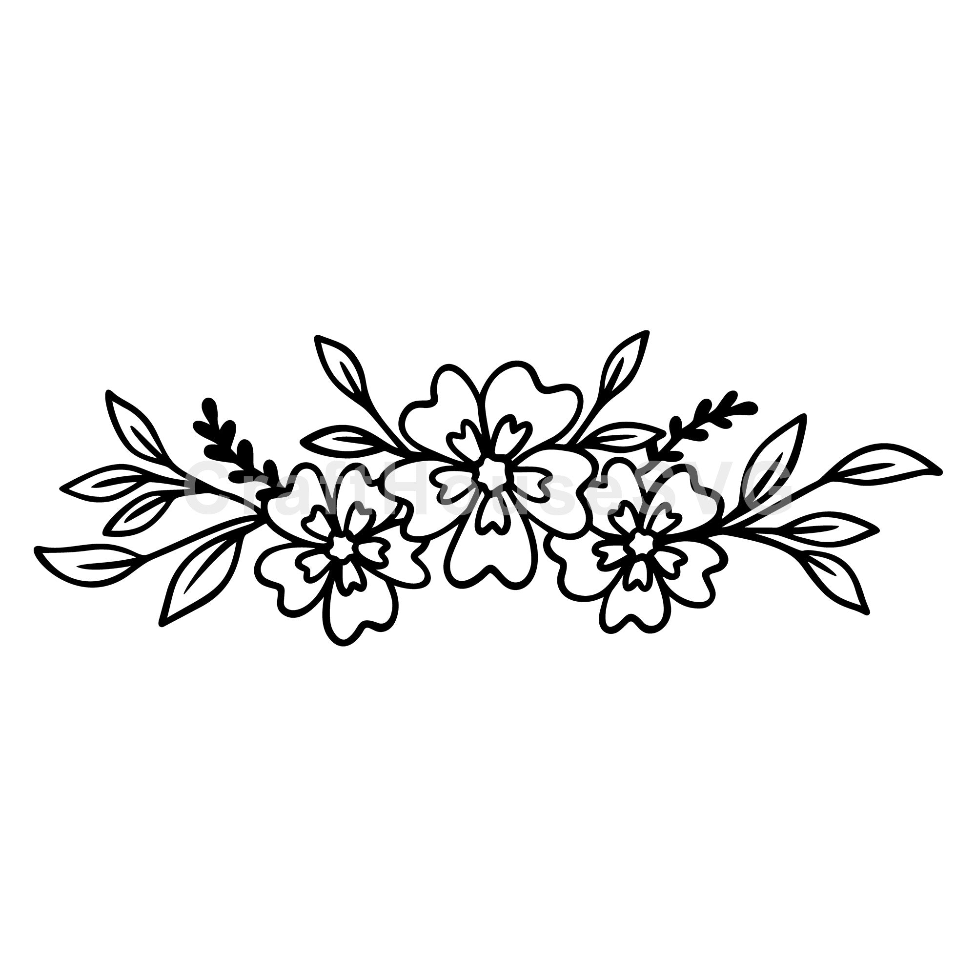 Floral Cluster Garland SVG