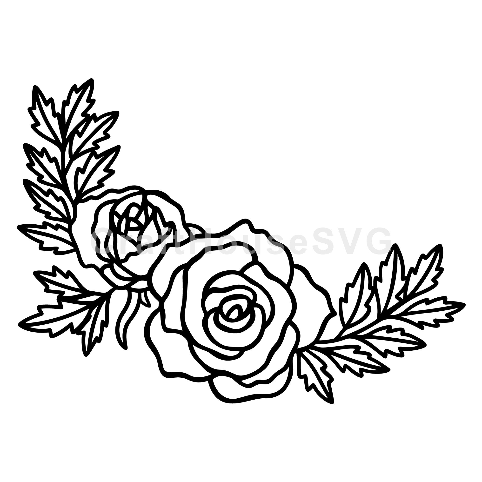 Rose Cluster Garland SVG