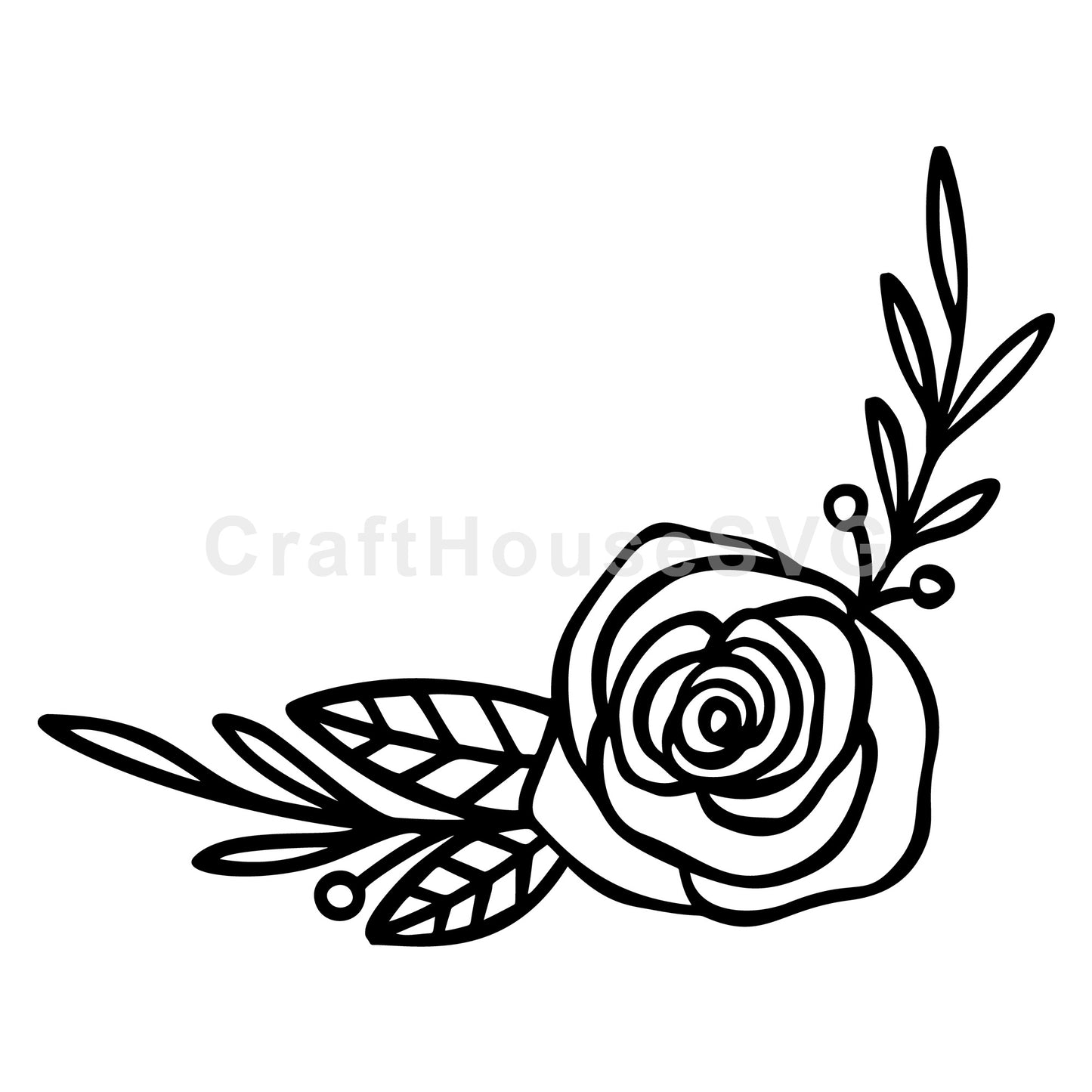 Single Rose Accent SVG - Craft House SVG