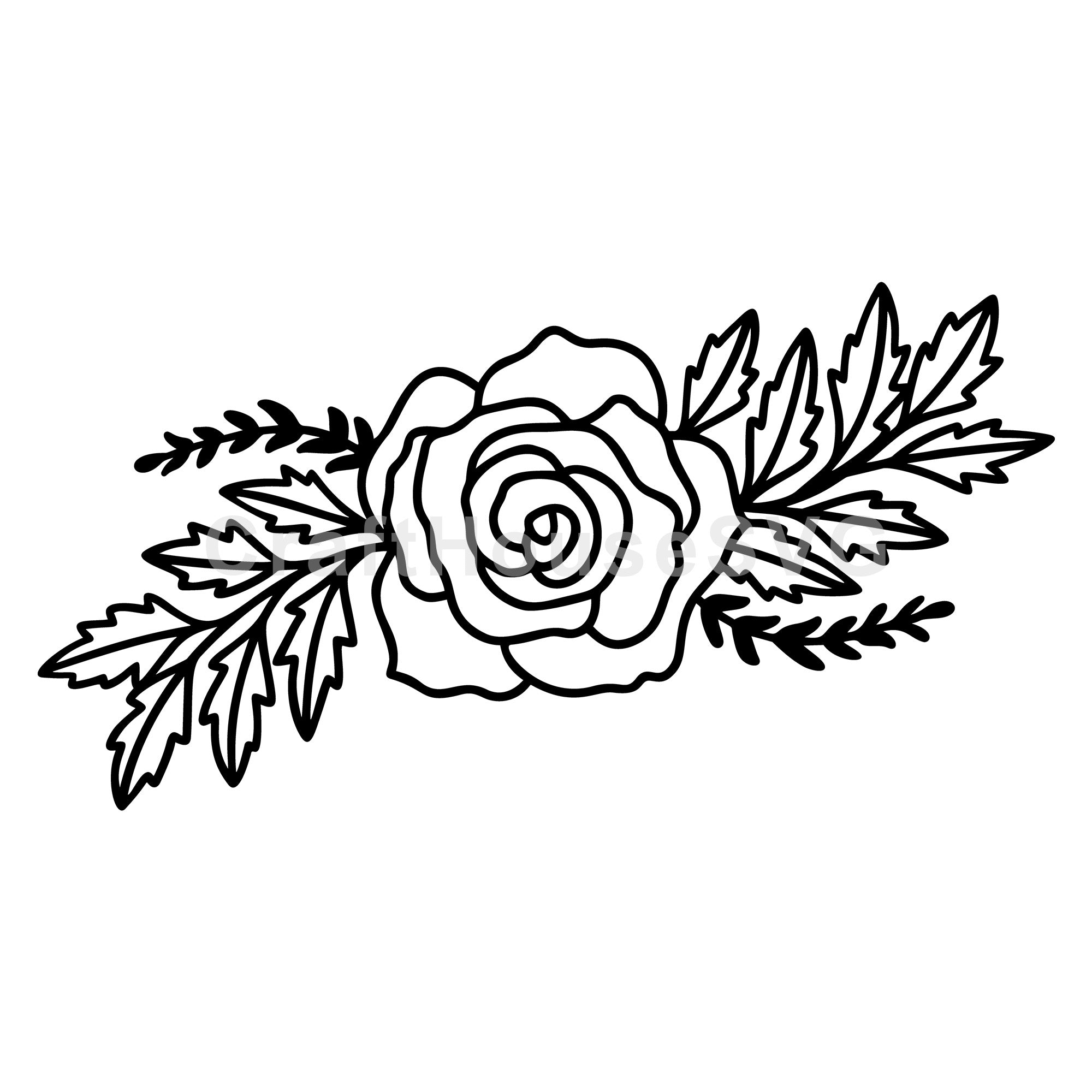 Rose Centerpiece Garland SVG