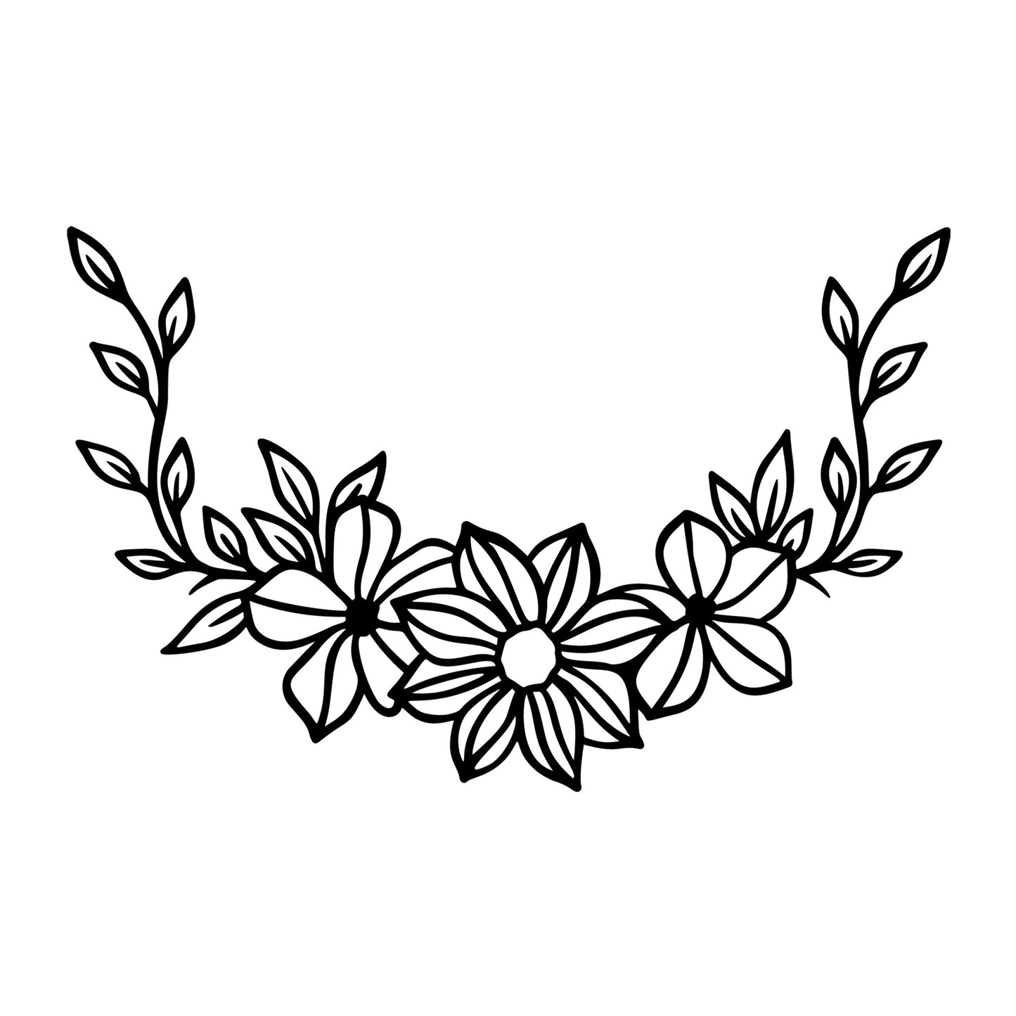 Flowers SVG design for Cricut, Silhouette, laser cutting, vinyl, sublimation, floral crafts, and DIY projects.