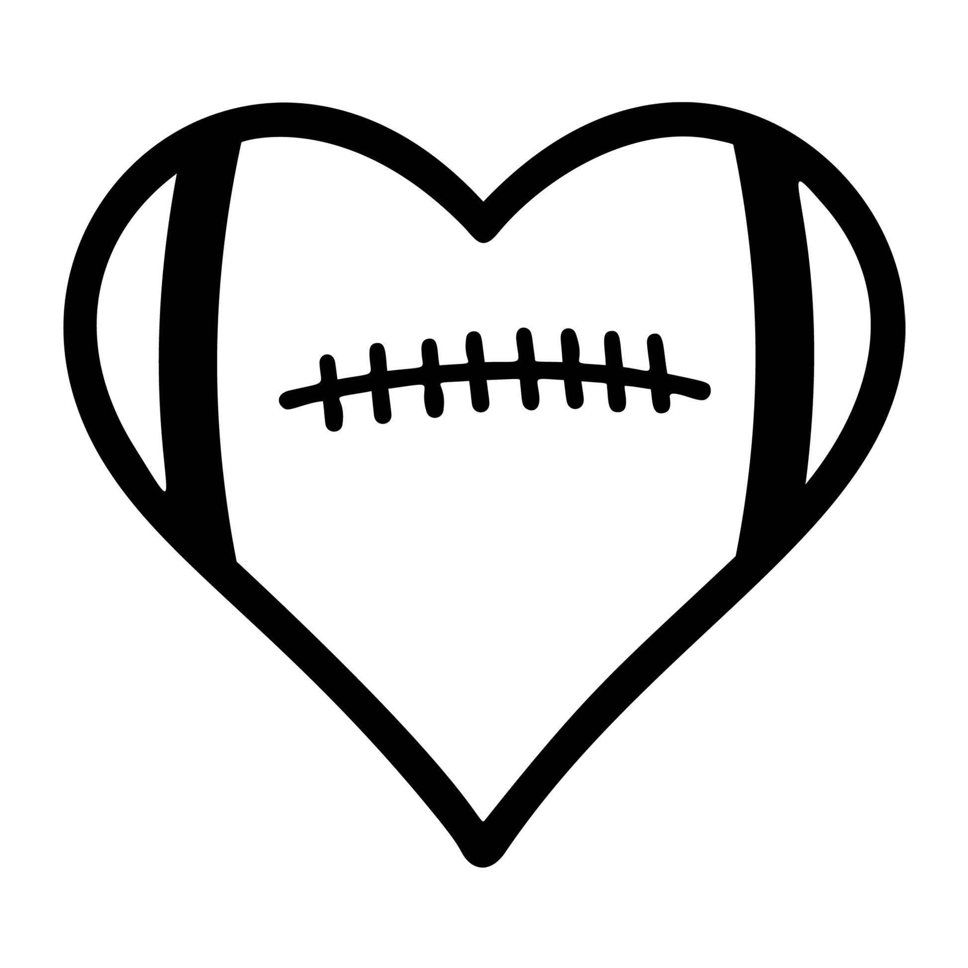 Football Heart SVG design for Cricut, Silhouette, laser cutting, vinyl, sublimation, and sports craft projects.