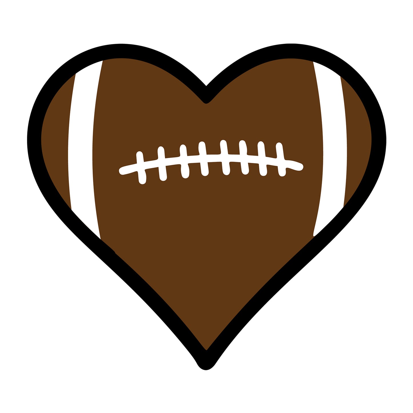 Football Heart SVG design for Cricut, Silhouette, laser cutting, vinyl, sublimation, and sports craft projects.