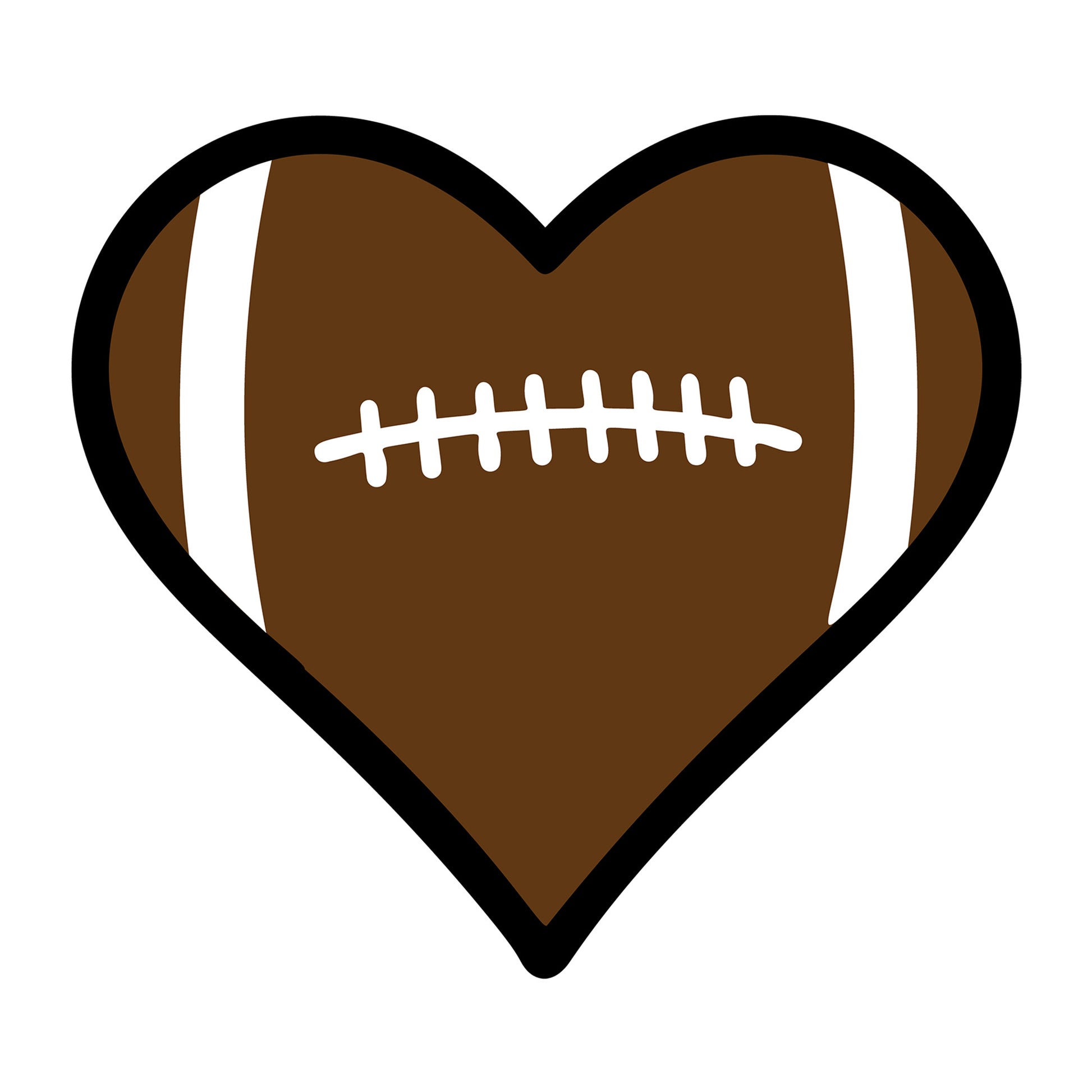 Football Heart SVG design for Cricut, Silhouette, laser cutting, vinyl, sublimation, and sports craft projects.