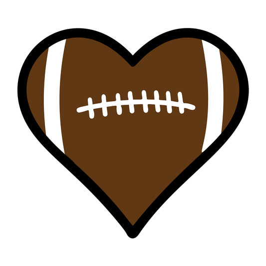 Football Heart SVG design for Cricut, Silhouette, laser cutting, vinyl, sublimation, and sports craft projects.
