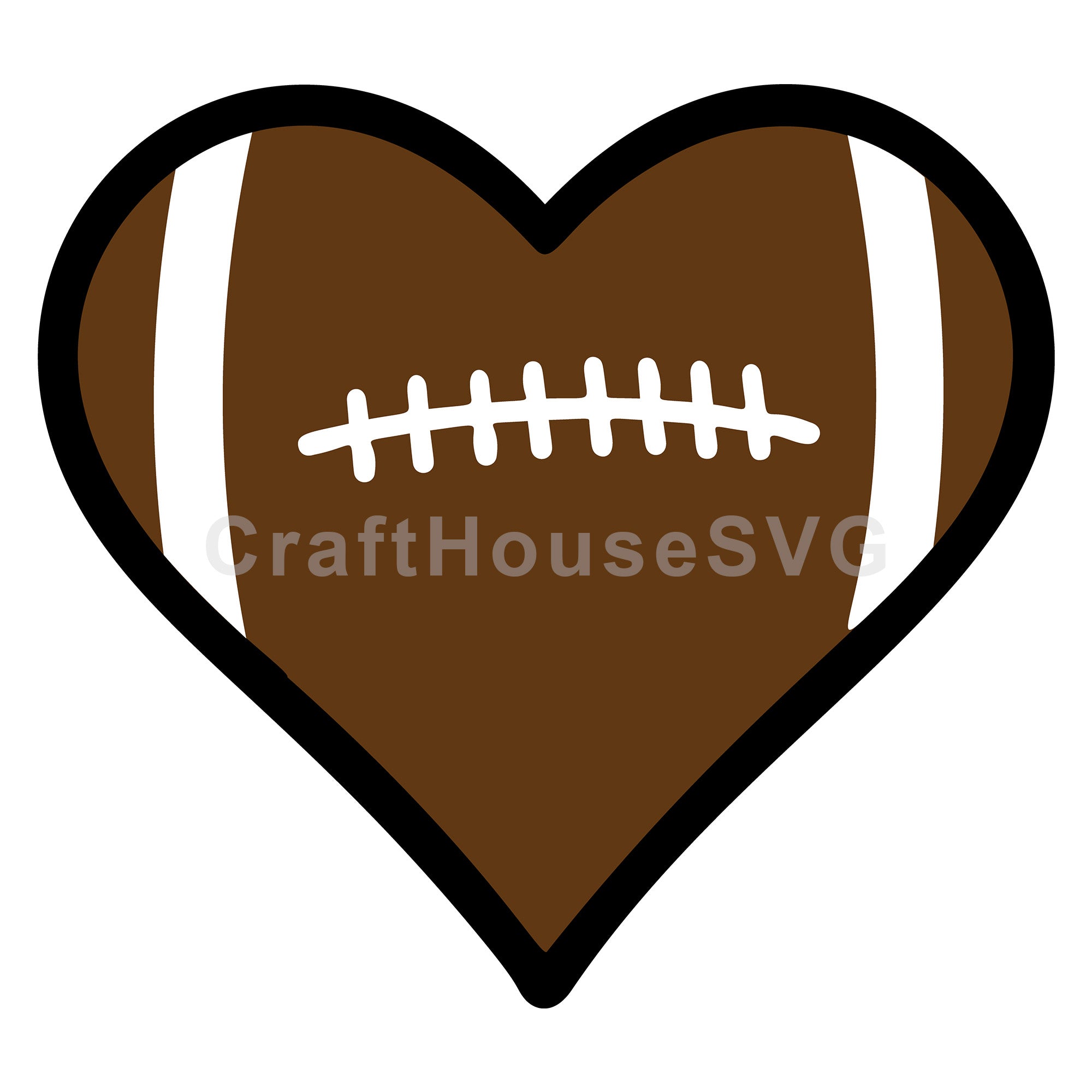 Football Heart Layered SVG