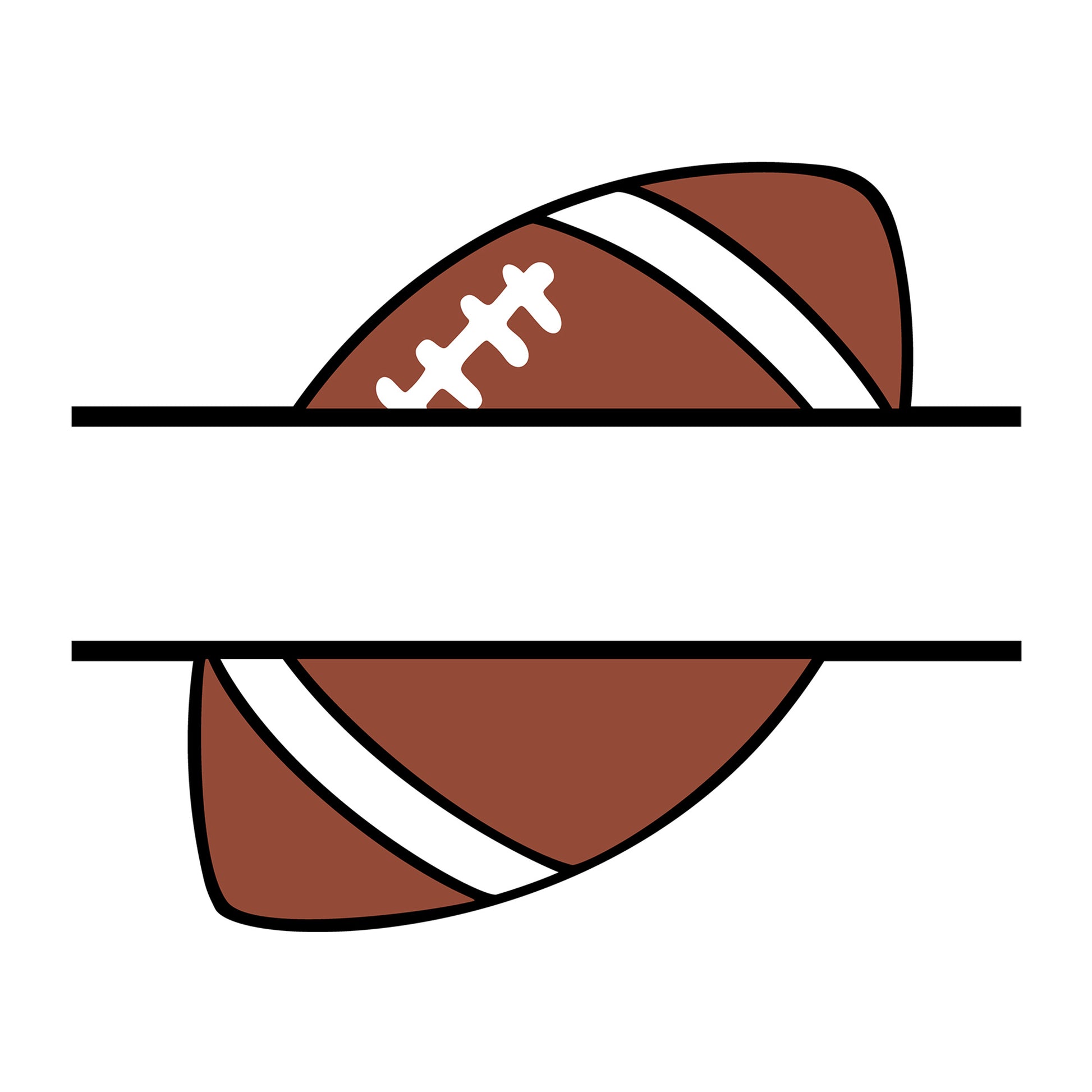 Football Monogram SVG design for Cricut, Silhouette, laser cutting, vinyl, sublimation, football, and game day craft projects.