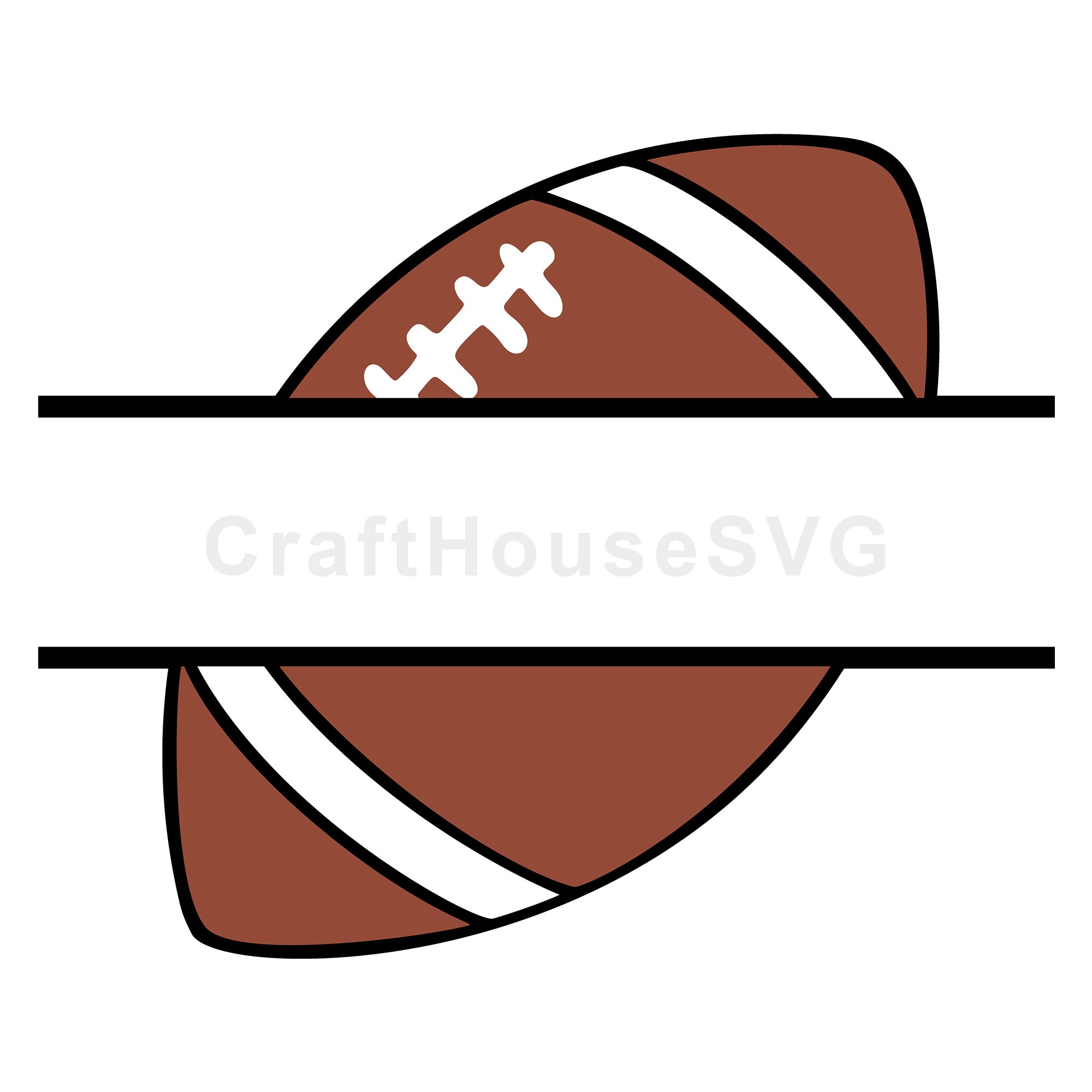 American Football Split Monogram SVG