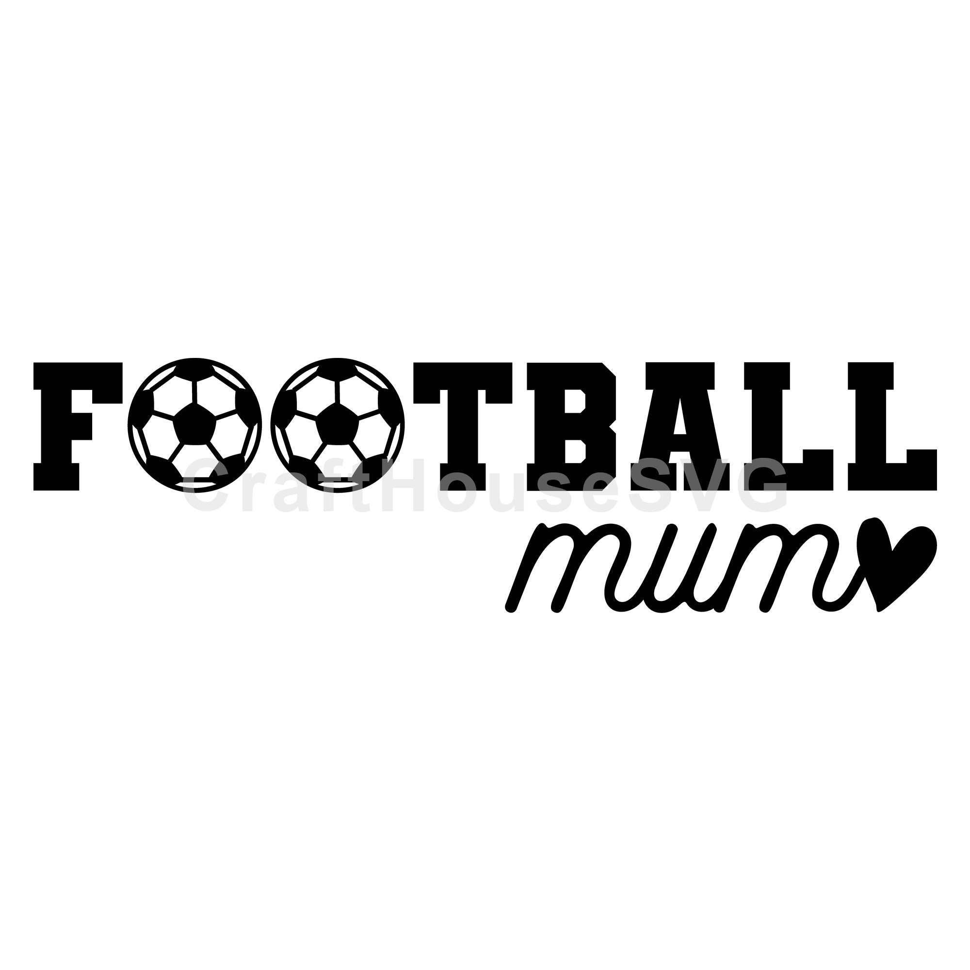 Football Mum Heart SVG