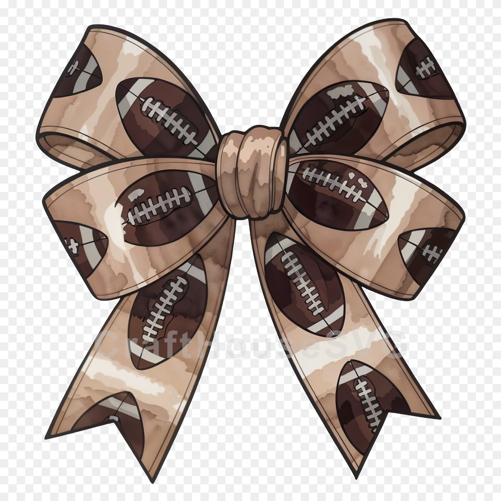 Football Pattern Coquette Bow PNG Shirt Design