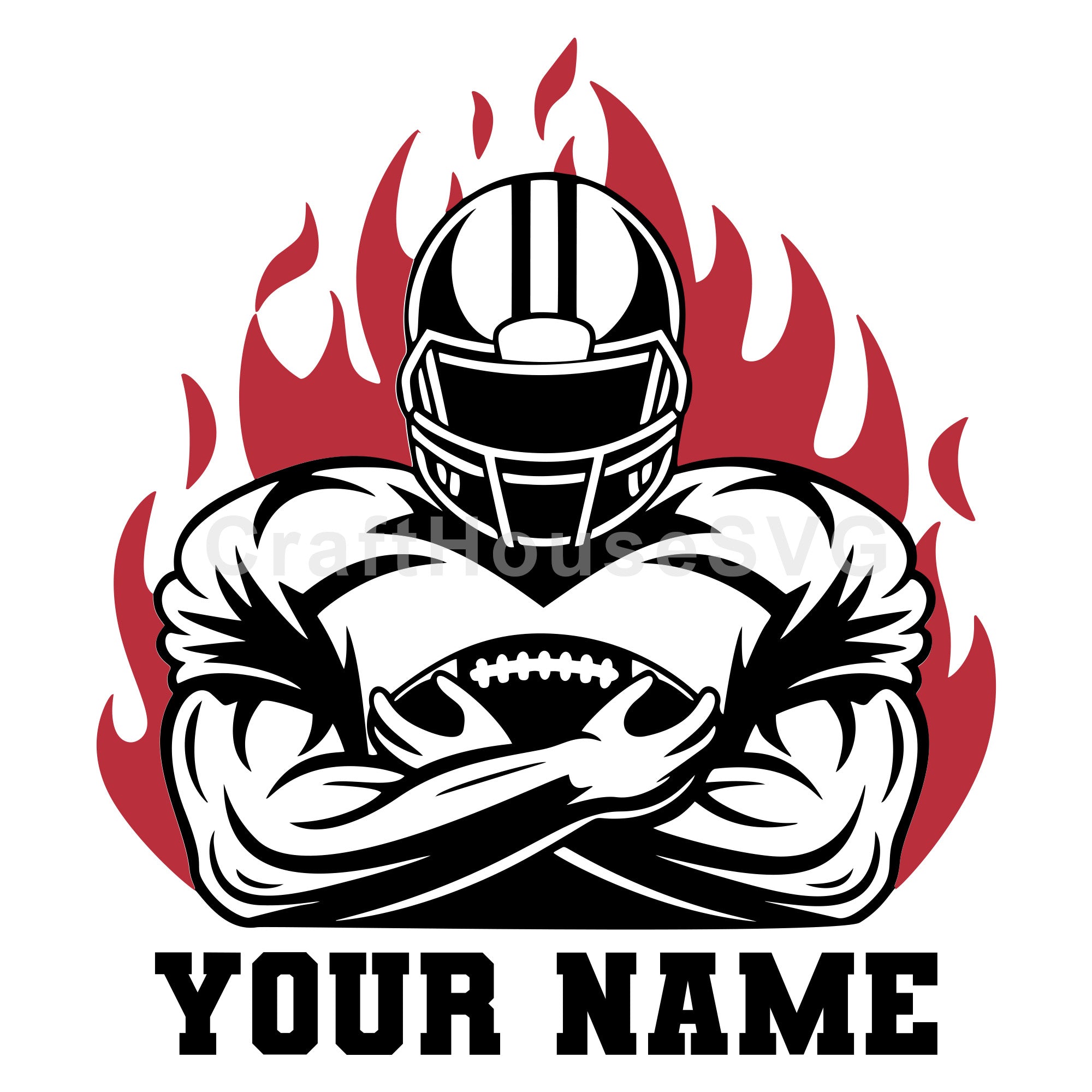 Football Player Custom Team Name SVG