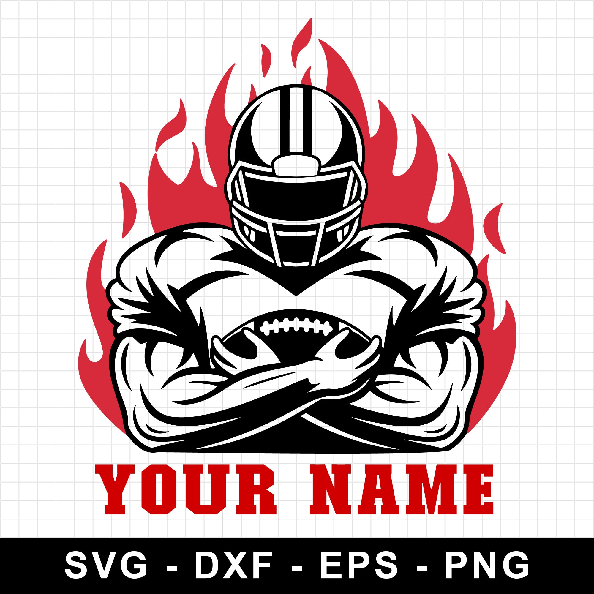 Football Player Custom Team Name SVG