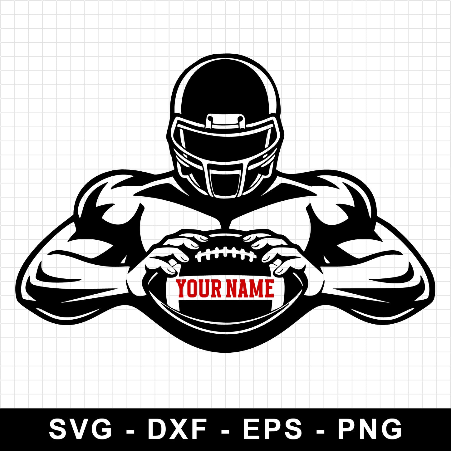 Football Player Customizable Name SVG