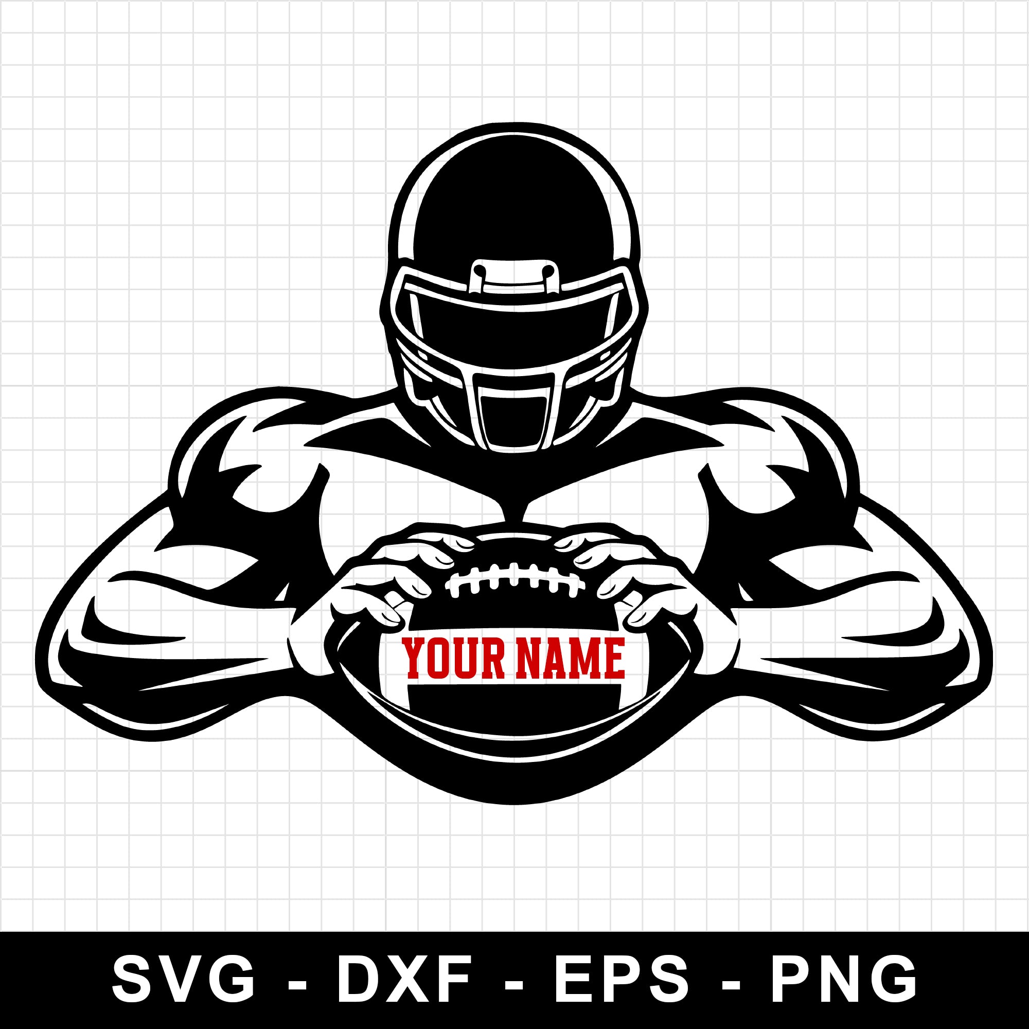 Football Player Customizable Name SVG