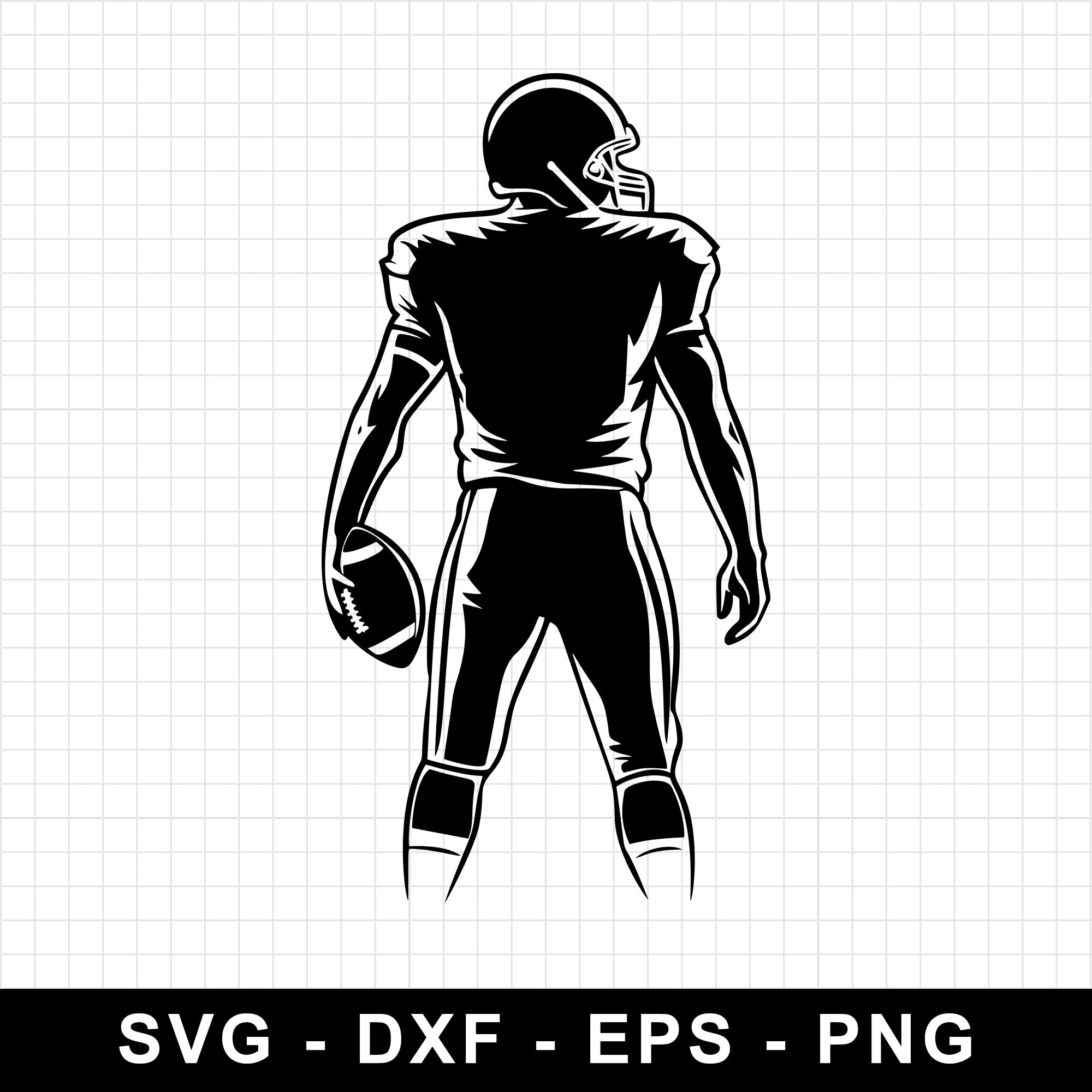 Football Player Customizable Name and Number SVG