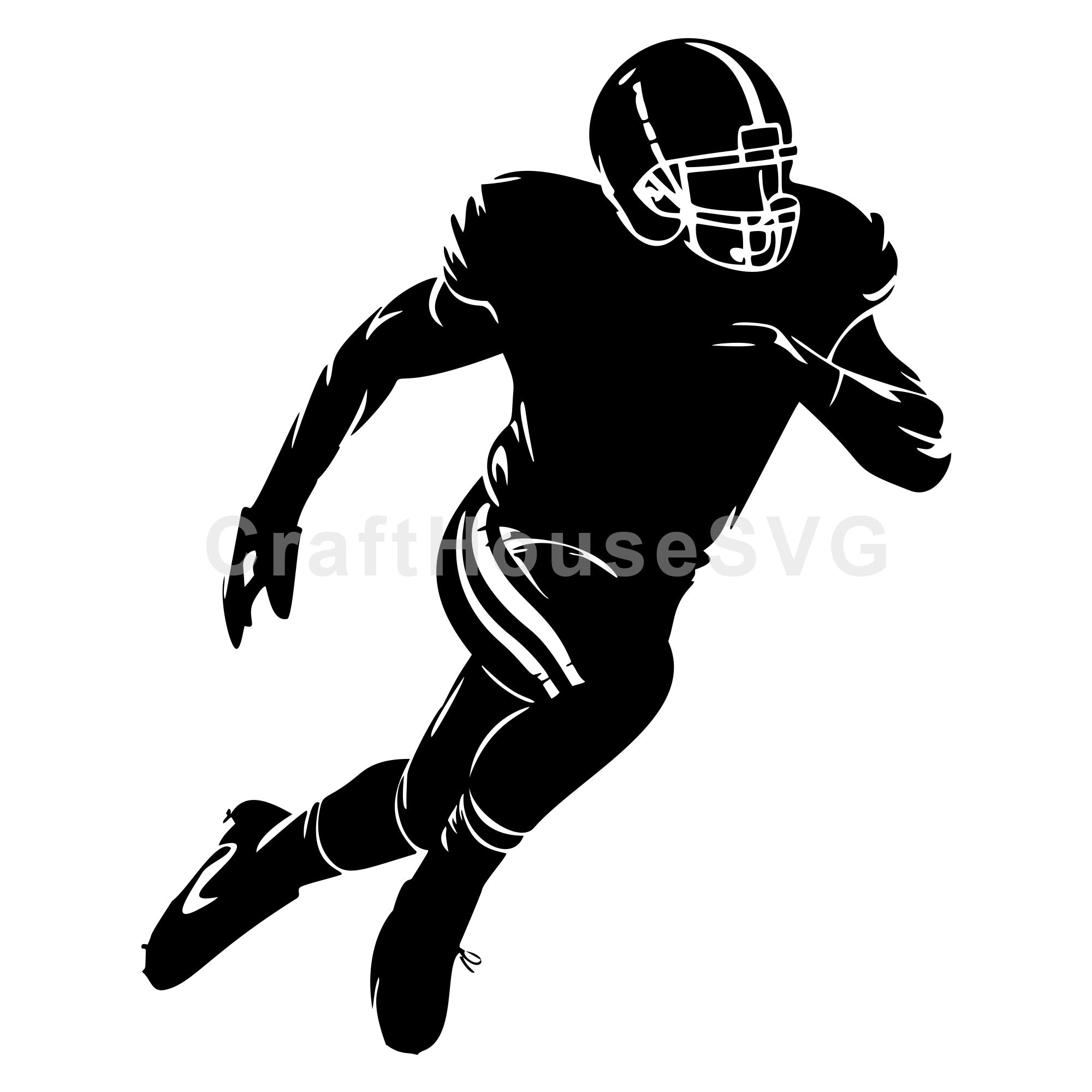 Football Player Running Silhouette SVG