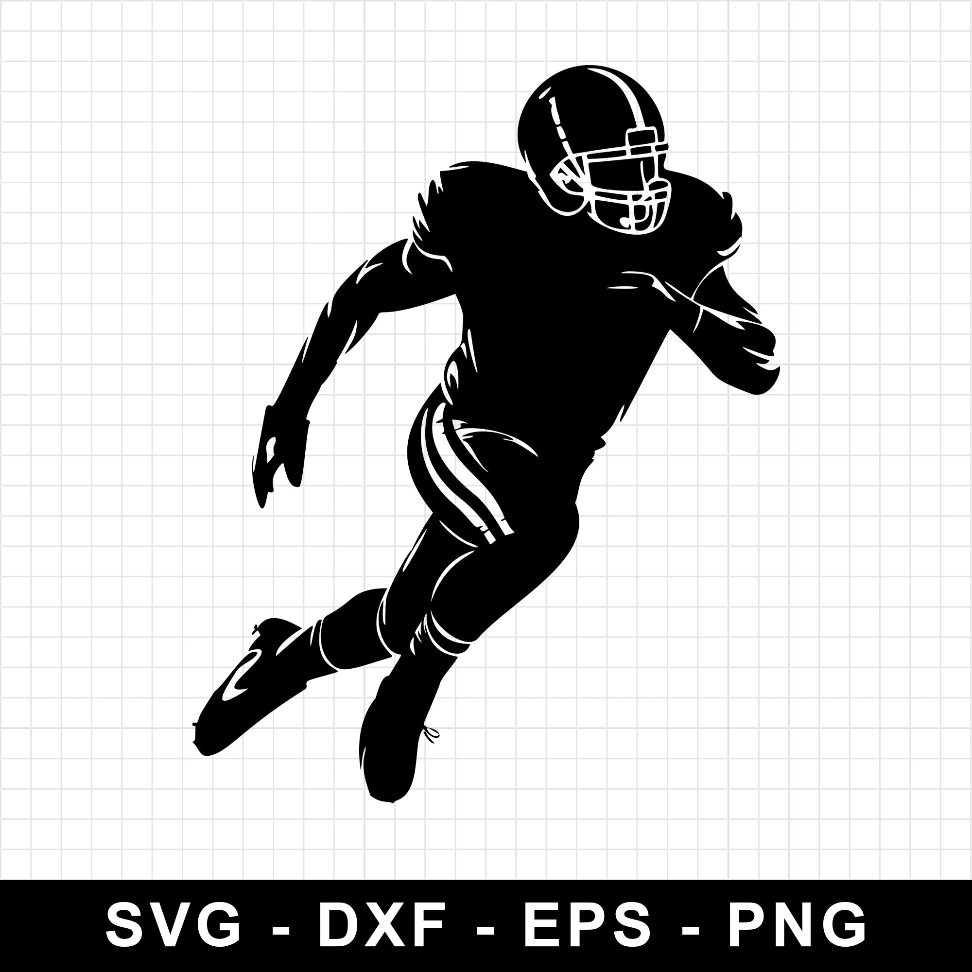 Football Player Running Silhouette SVG