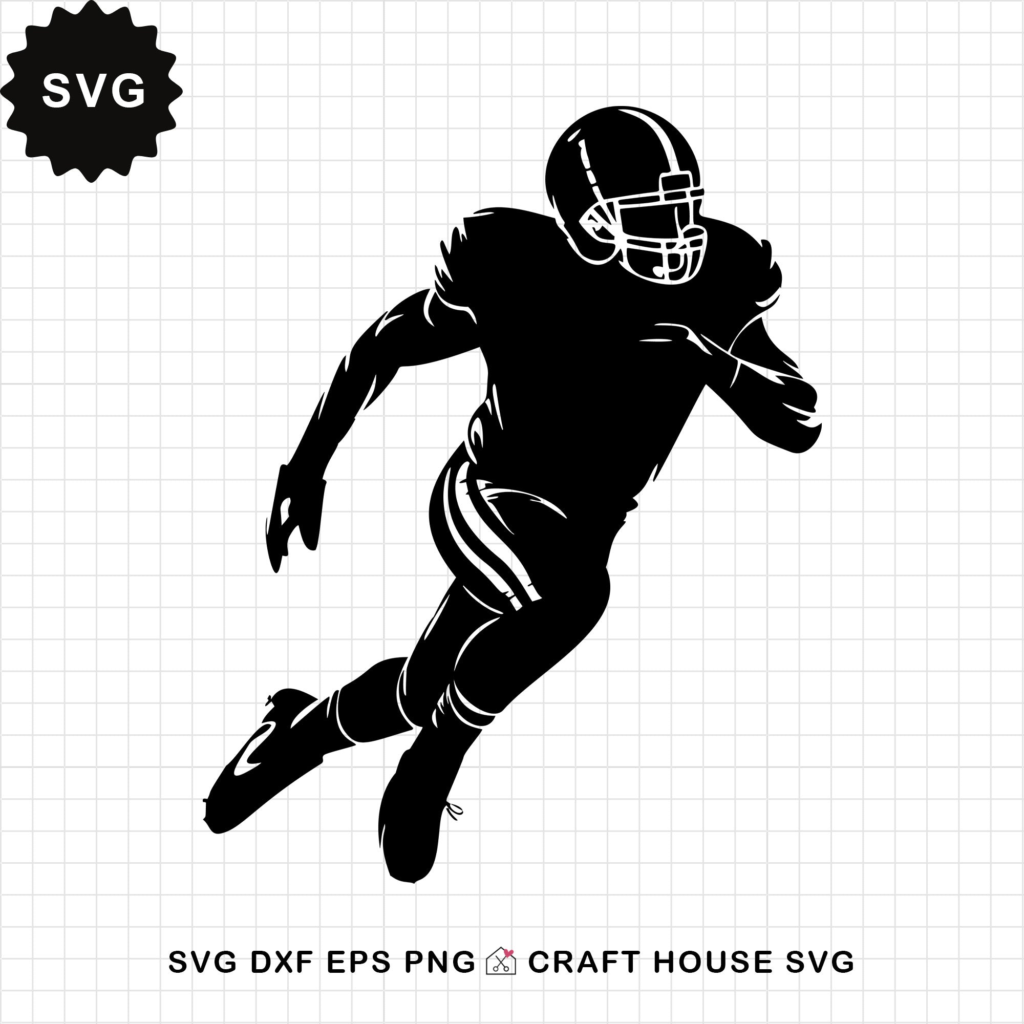 Football Player Running Silhouette SVG