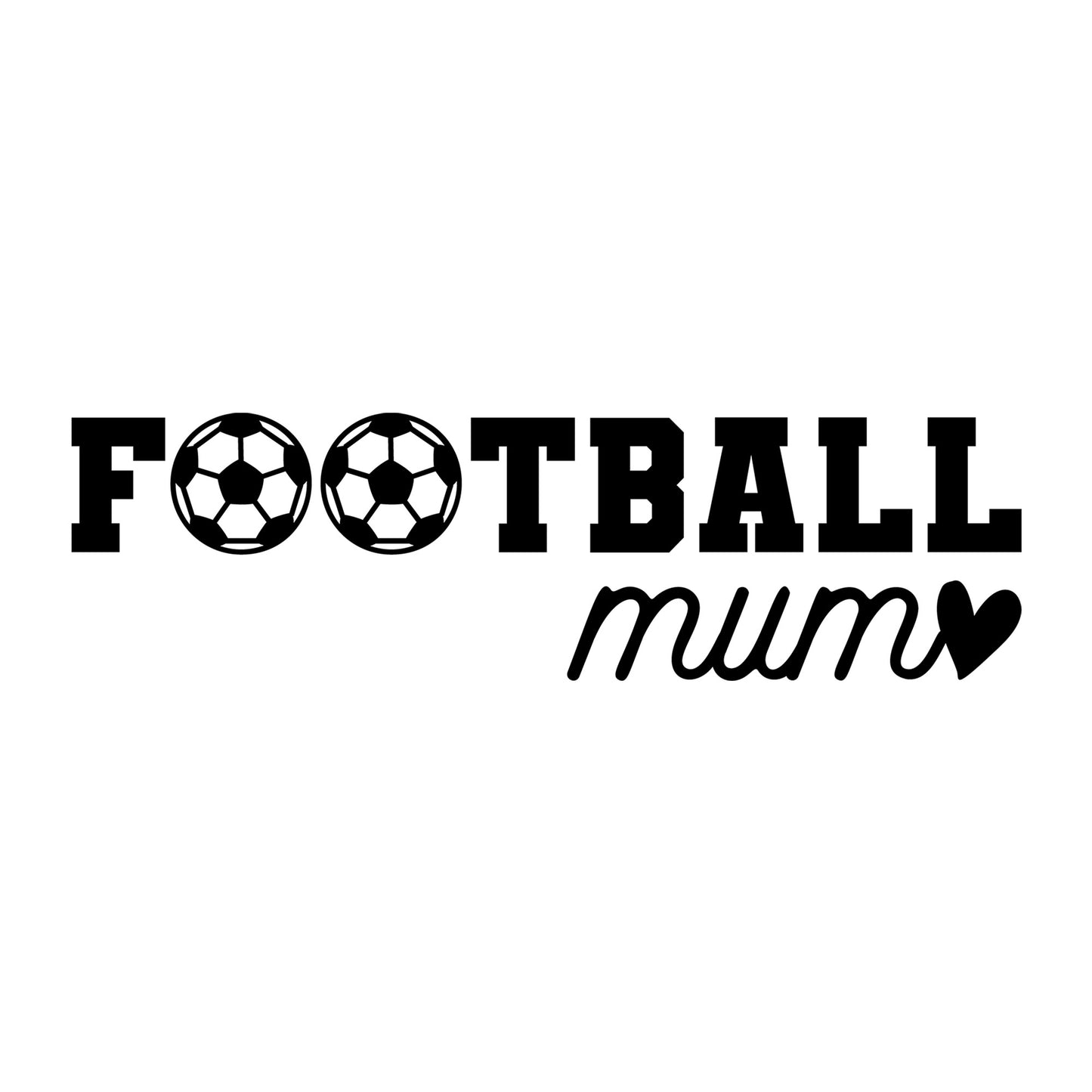 Football Mum Heart SVG design for Cricut, Silhouette, laser cutting, vinyl, sublimation, and soccer craft projects.