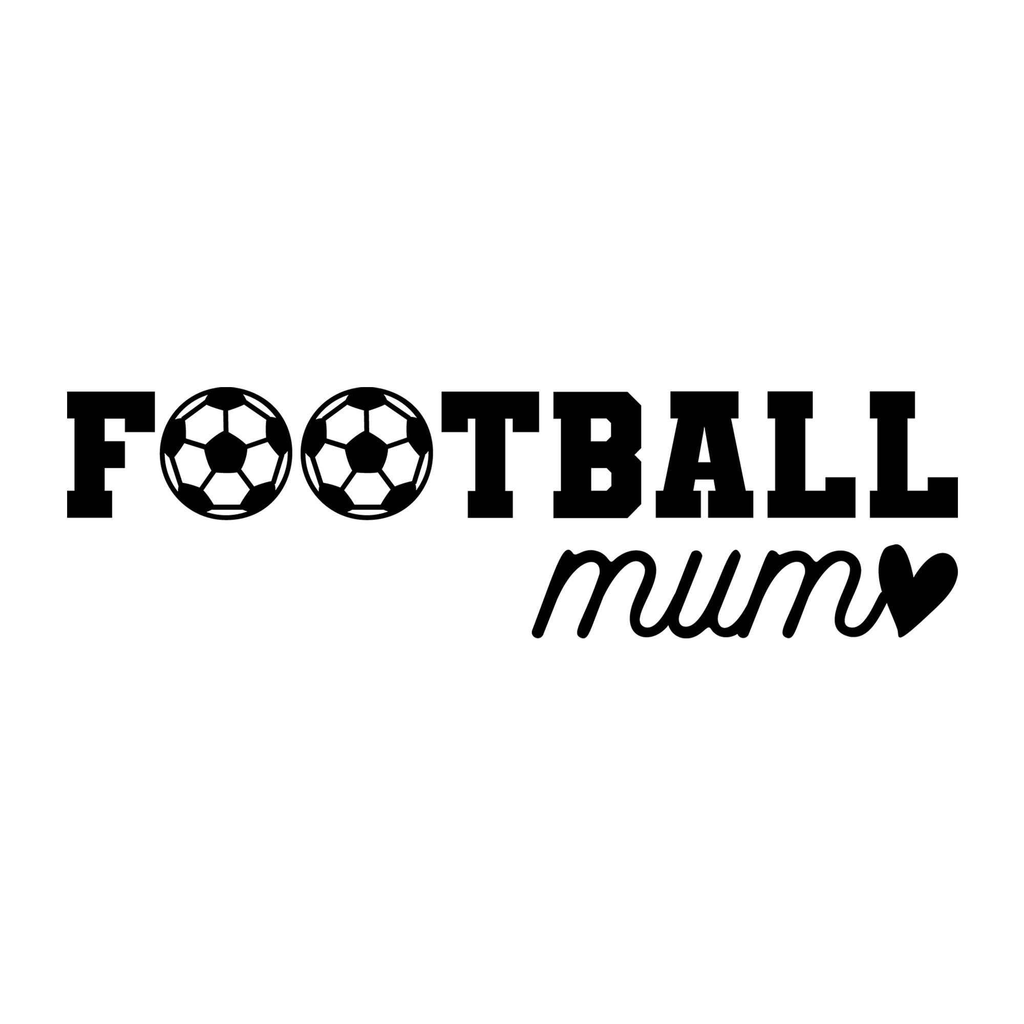 Football Mum Heart SVG design for Cricut, Silhouette, laser cutting, vinyl, sublimation, and soccer craft projects.