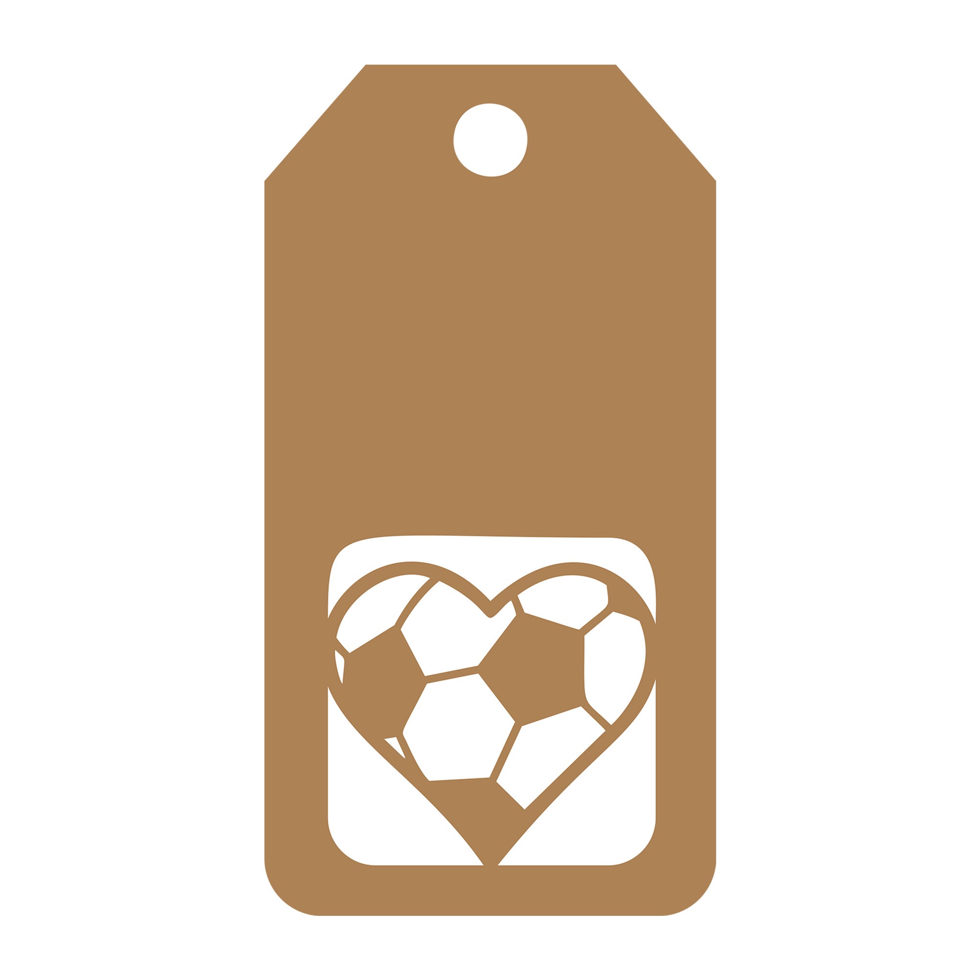 Football Soccer Gift Tag SVG design for Cricut, Silhouette, laser cutting, vinyl, sublimation, gift tags, and craft projects.