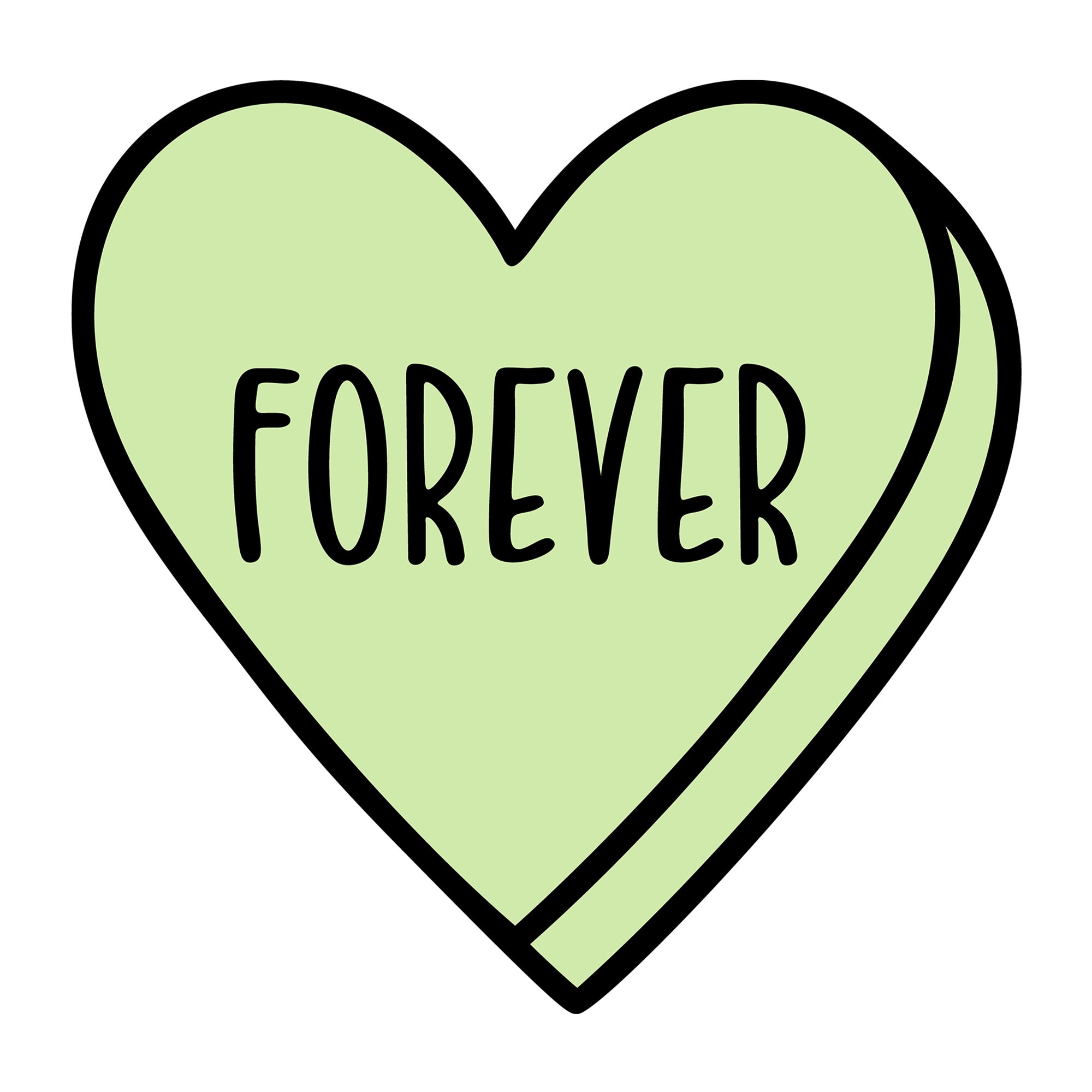 Forever SVG design for Cricut, Silhouette, laser cutting, vinyl, sublimation, Valentine conversation hearts, and craft projects.