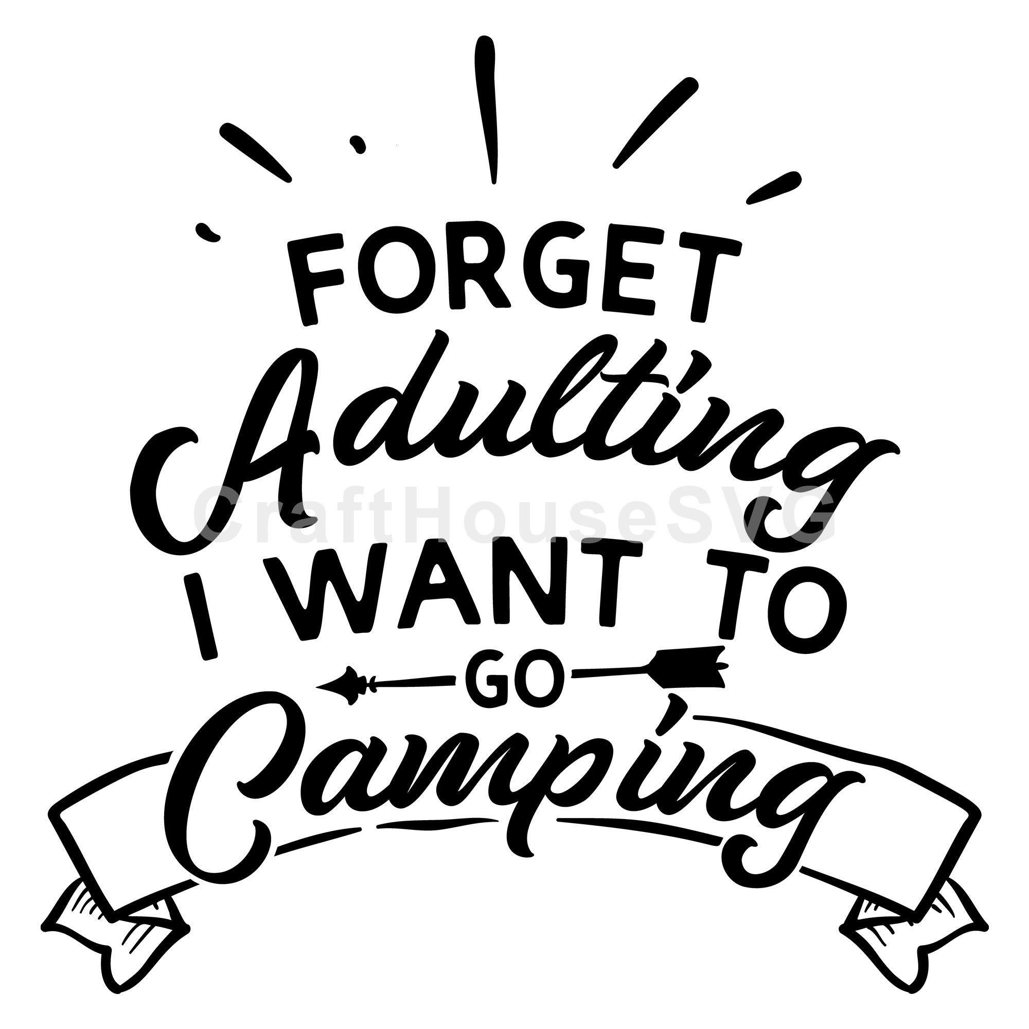 Forget Adulting I Want to go camping SVG