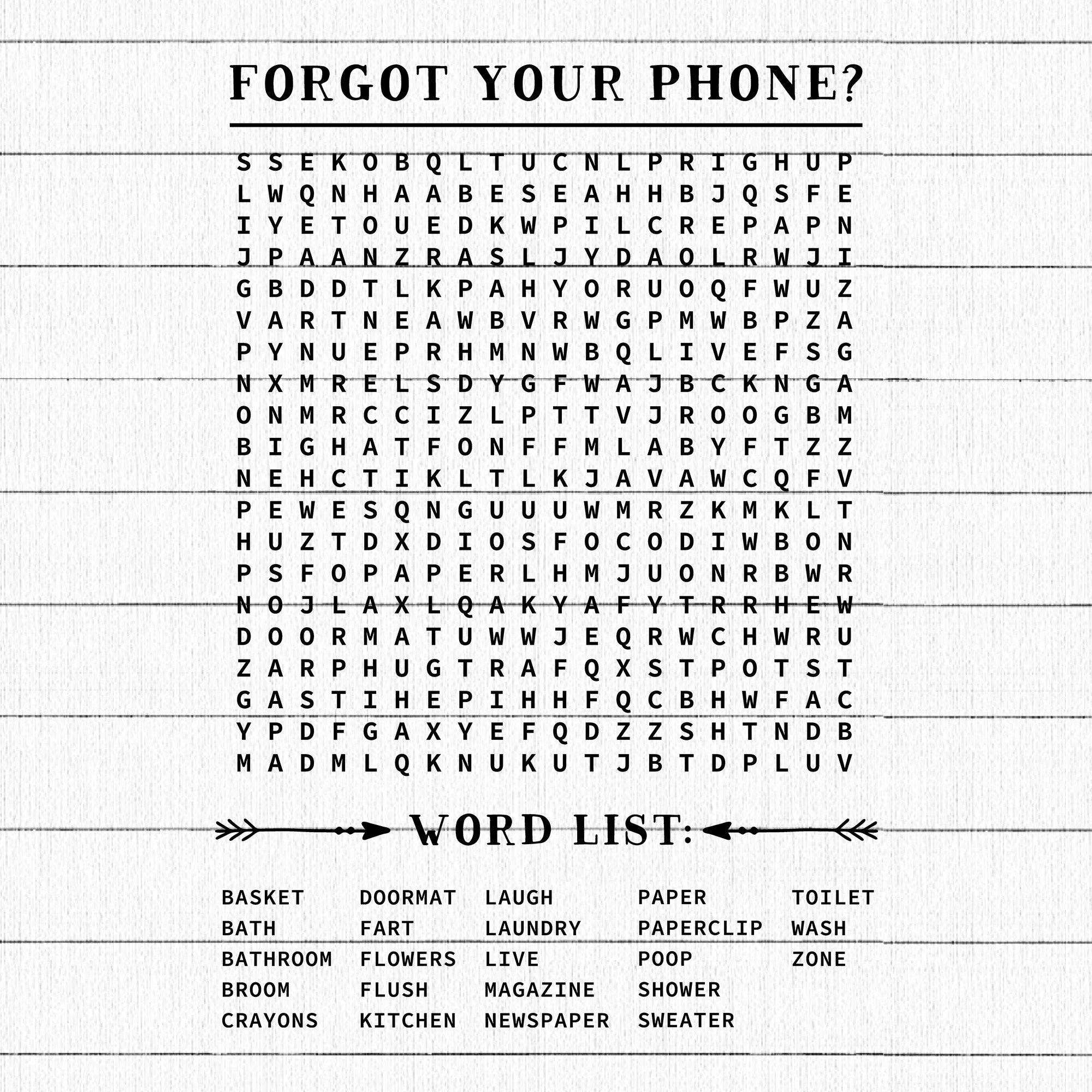 Forgot your phone word search SVG | M32F4