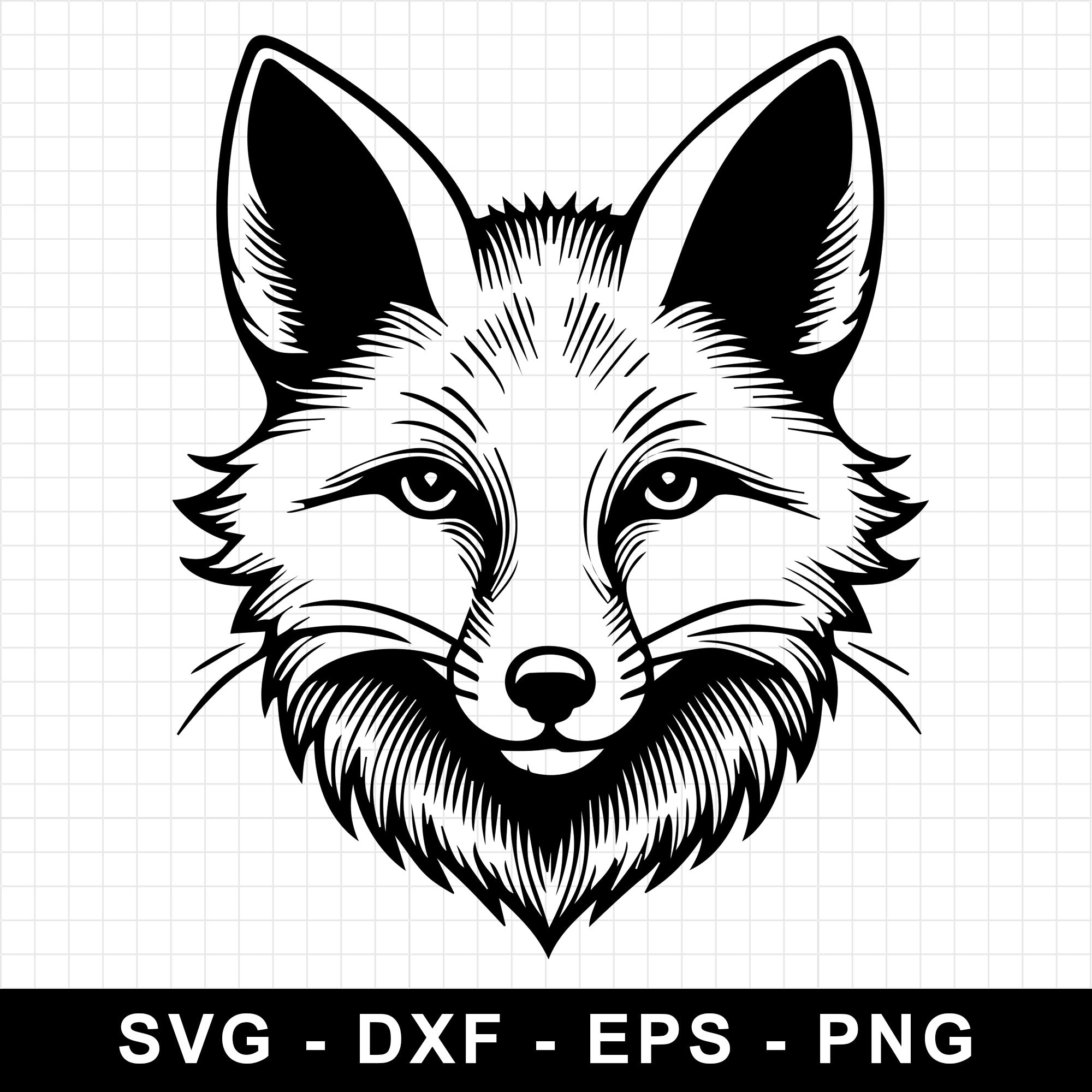 Fox Head With Fluffy Cheeks SVG