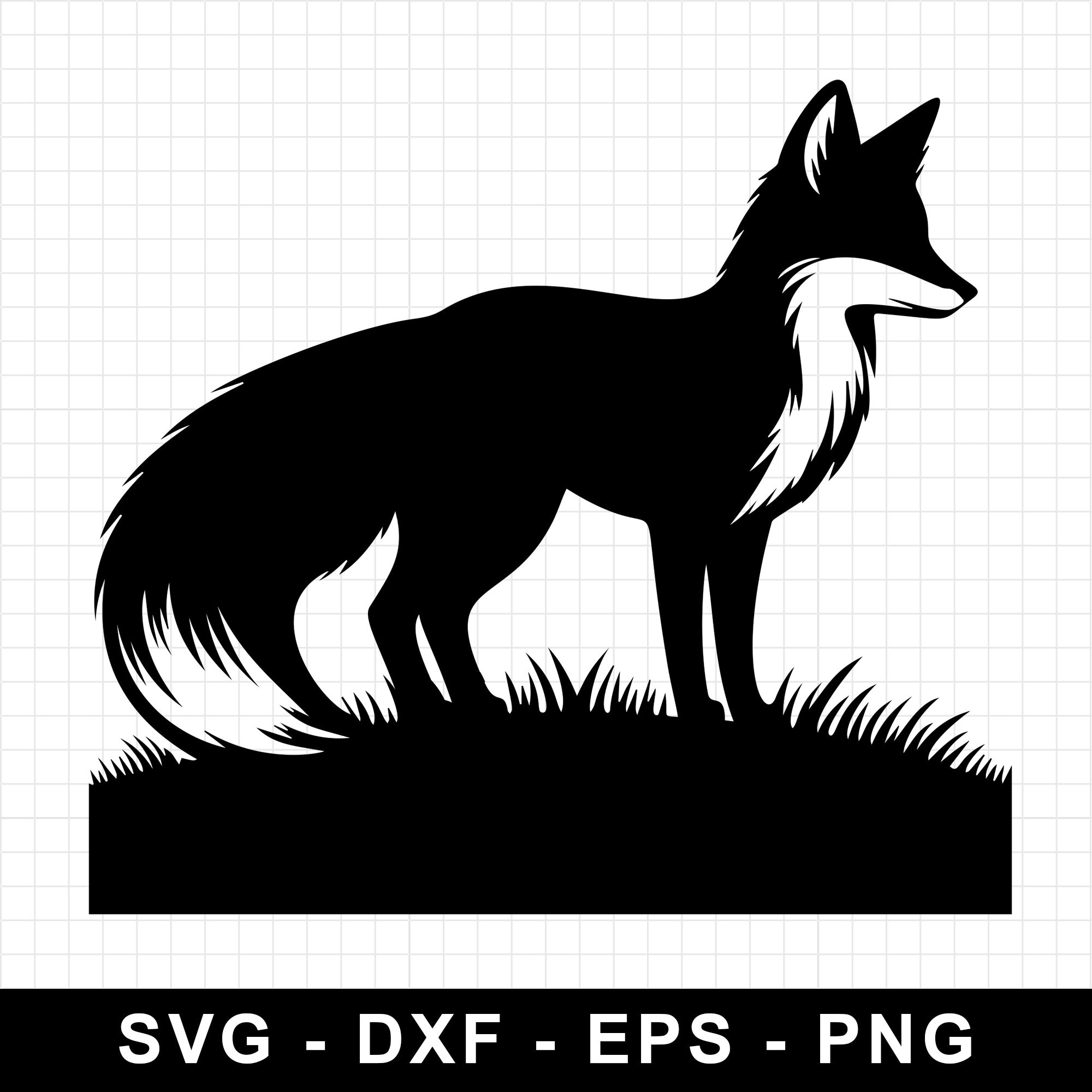 Standing Fox On Hill Silhouette SVG