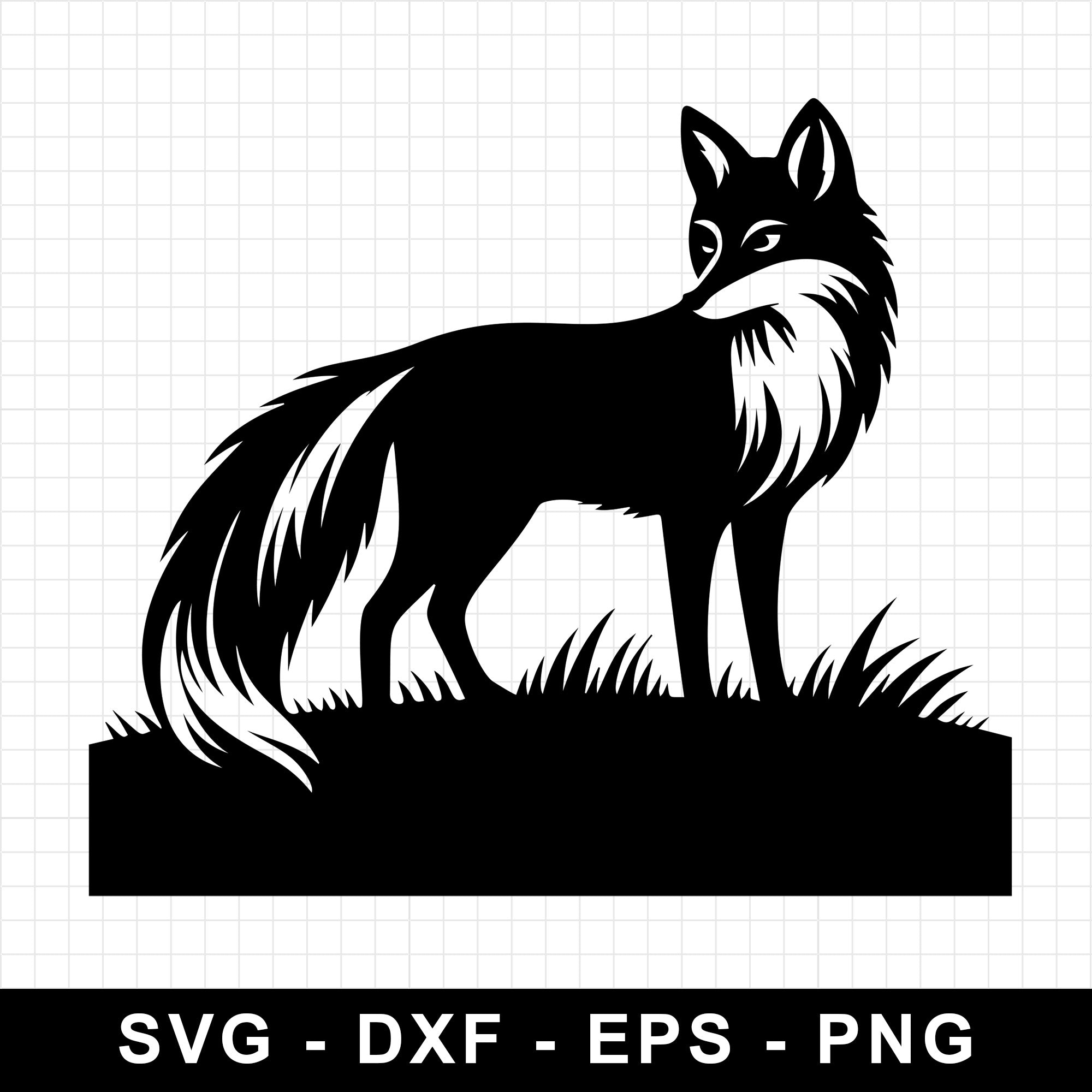 Fox Looking Back Silhouette SVG