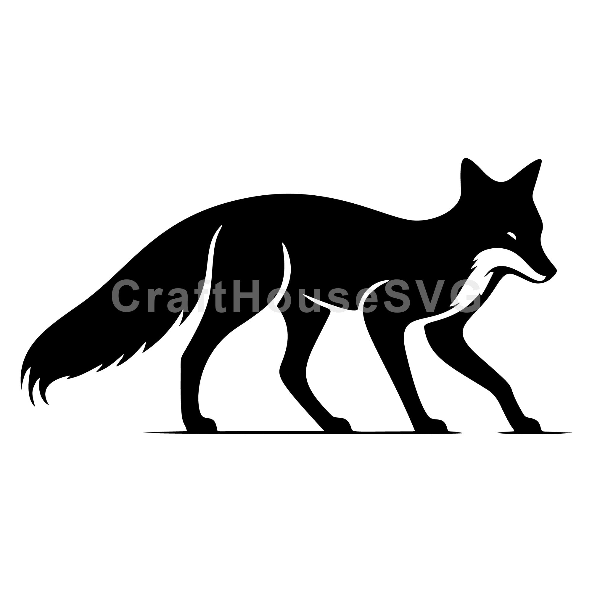 Fox Stalking Silhouette SVG