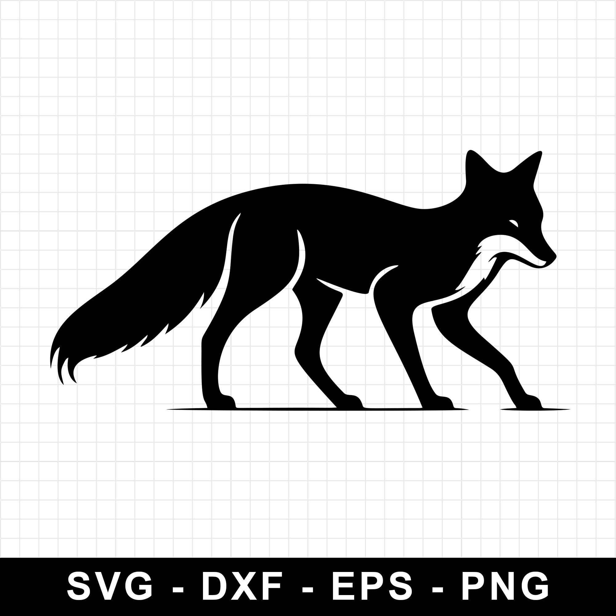 Fox Stalking Silhouette SVG