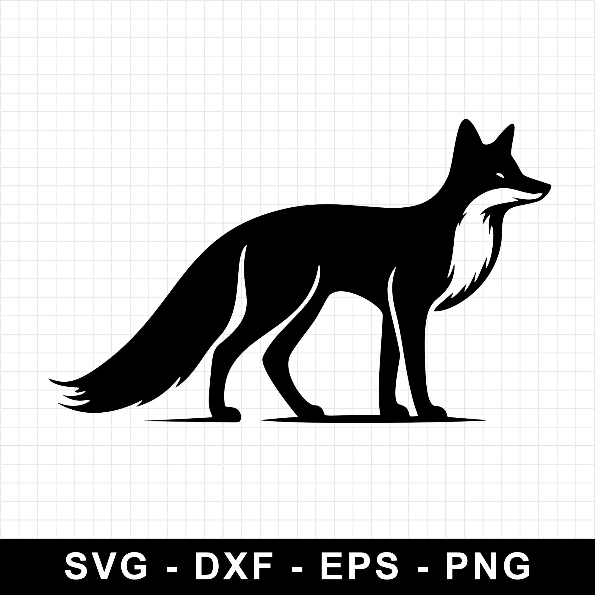 Standing Fox With Bushy Tail SVG