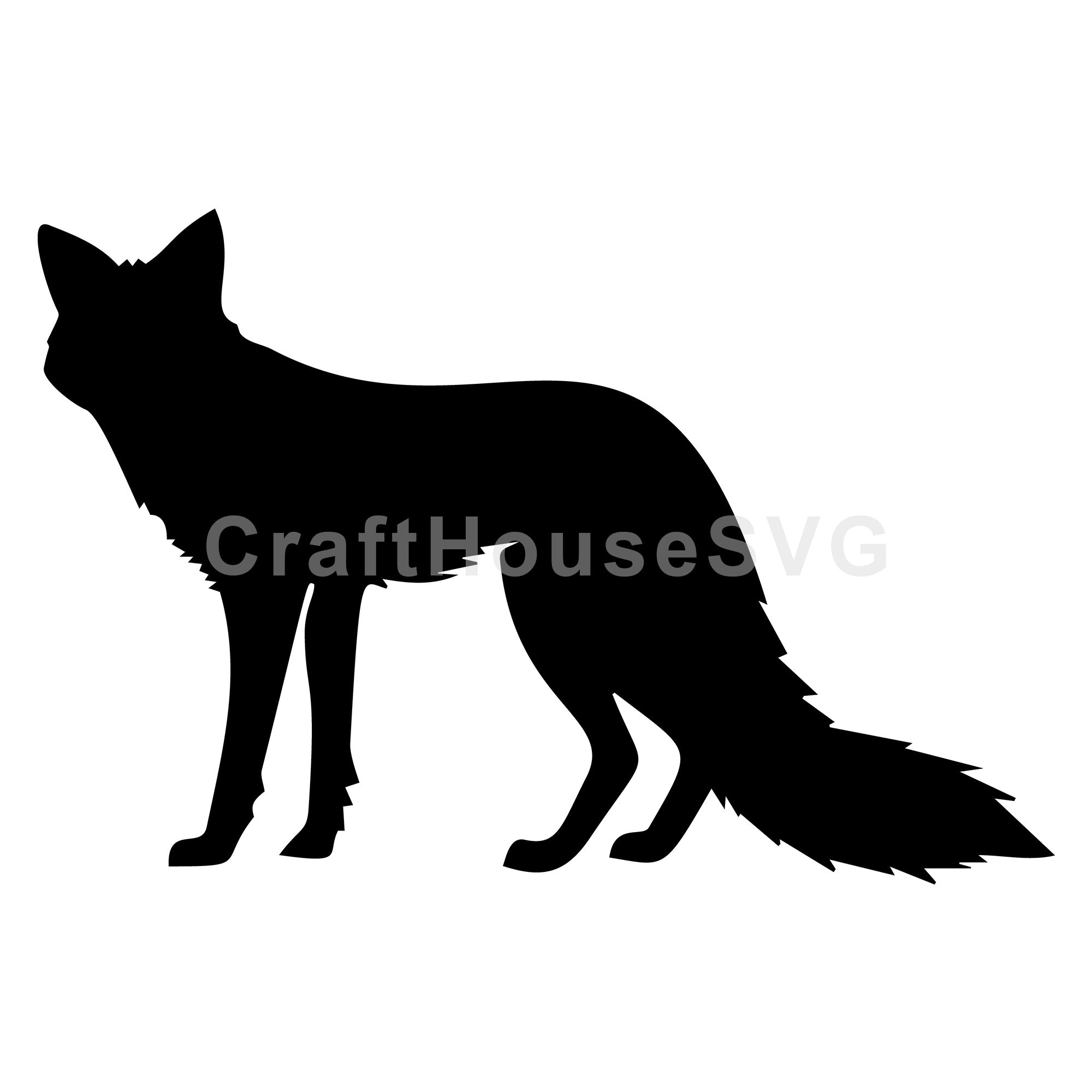 Standing Fox Silhouette SVG