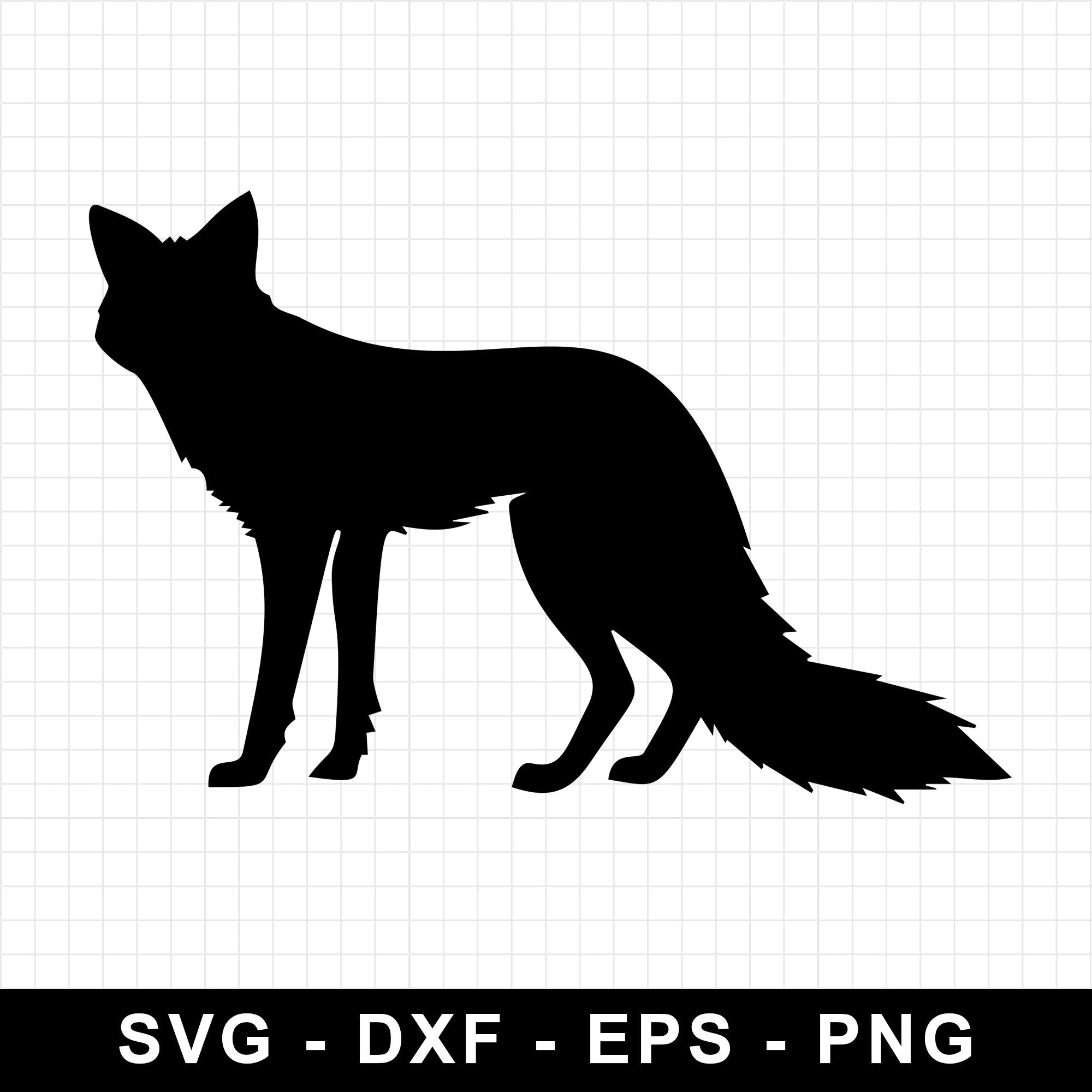 Standing Fox Silhouette SVG