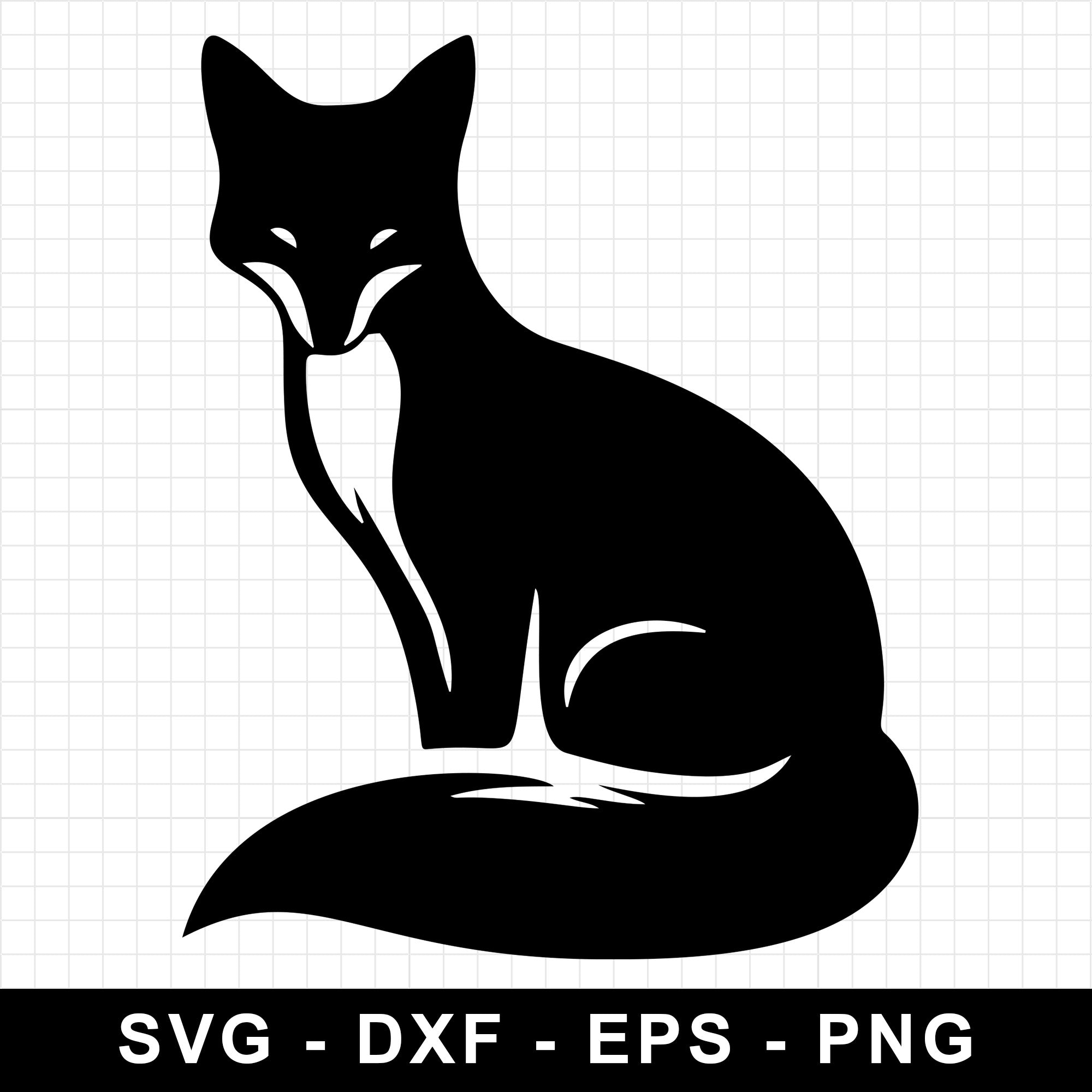 Minimalist Sitting Fox Silhouette SVG