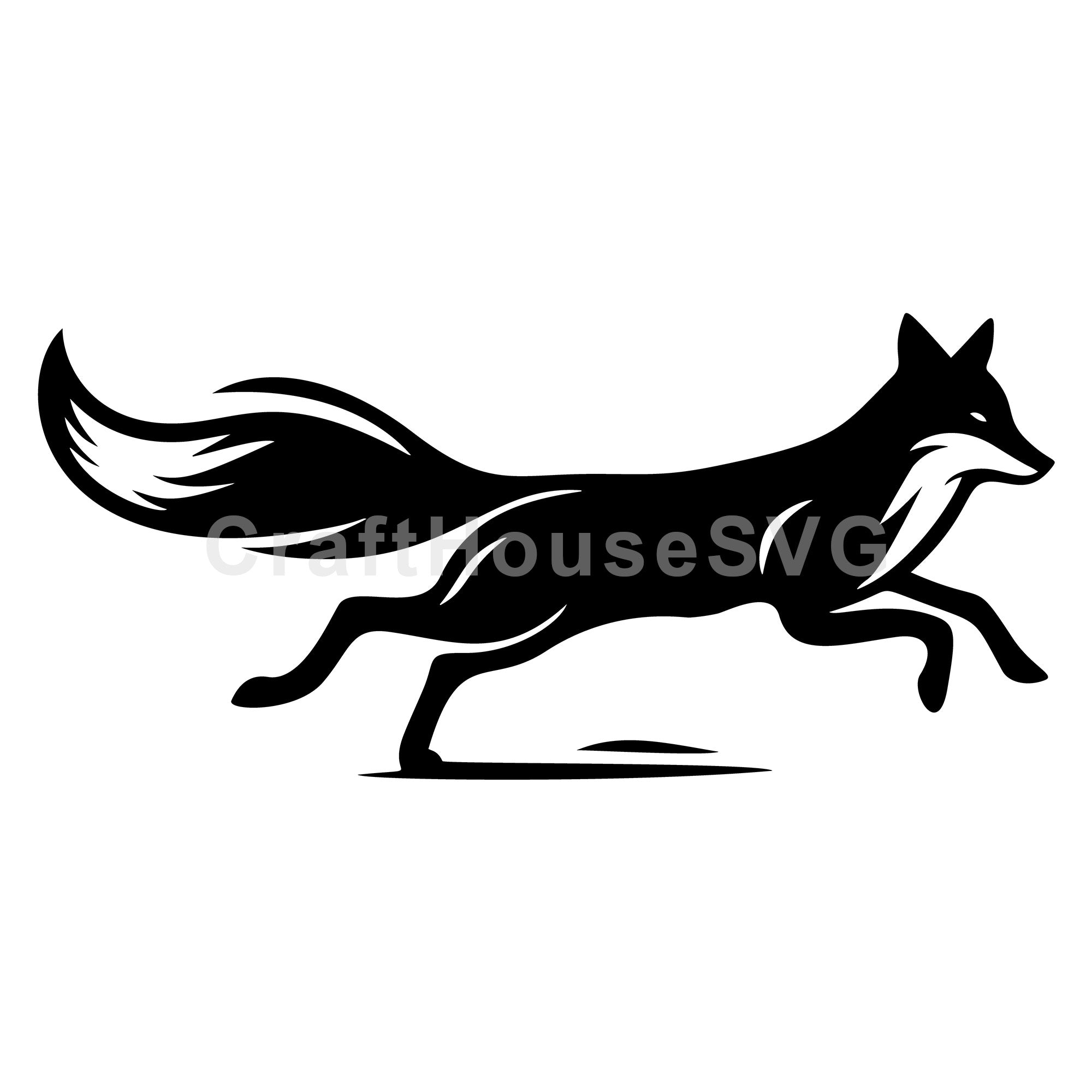 Running Fox Silhouette SVG