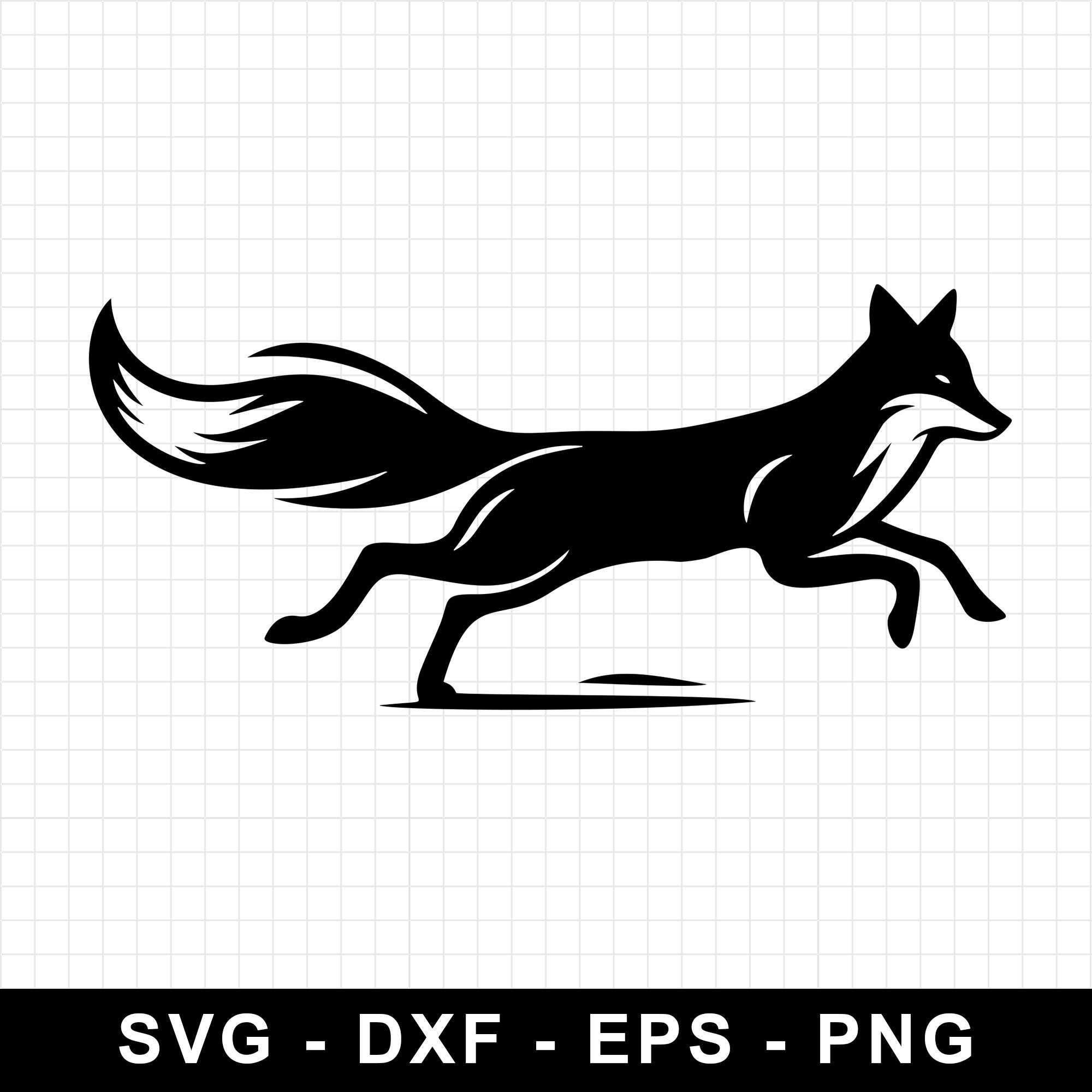 Running Fox Silhouette SVG