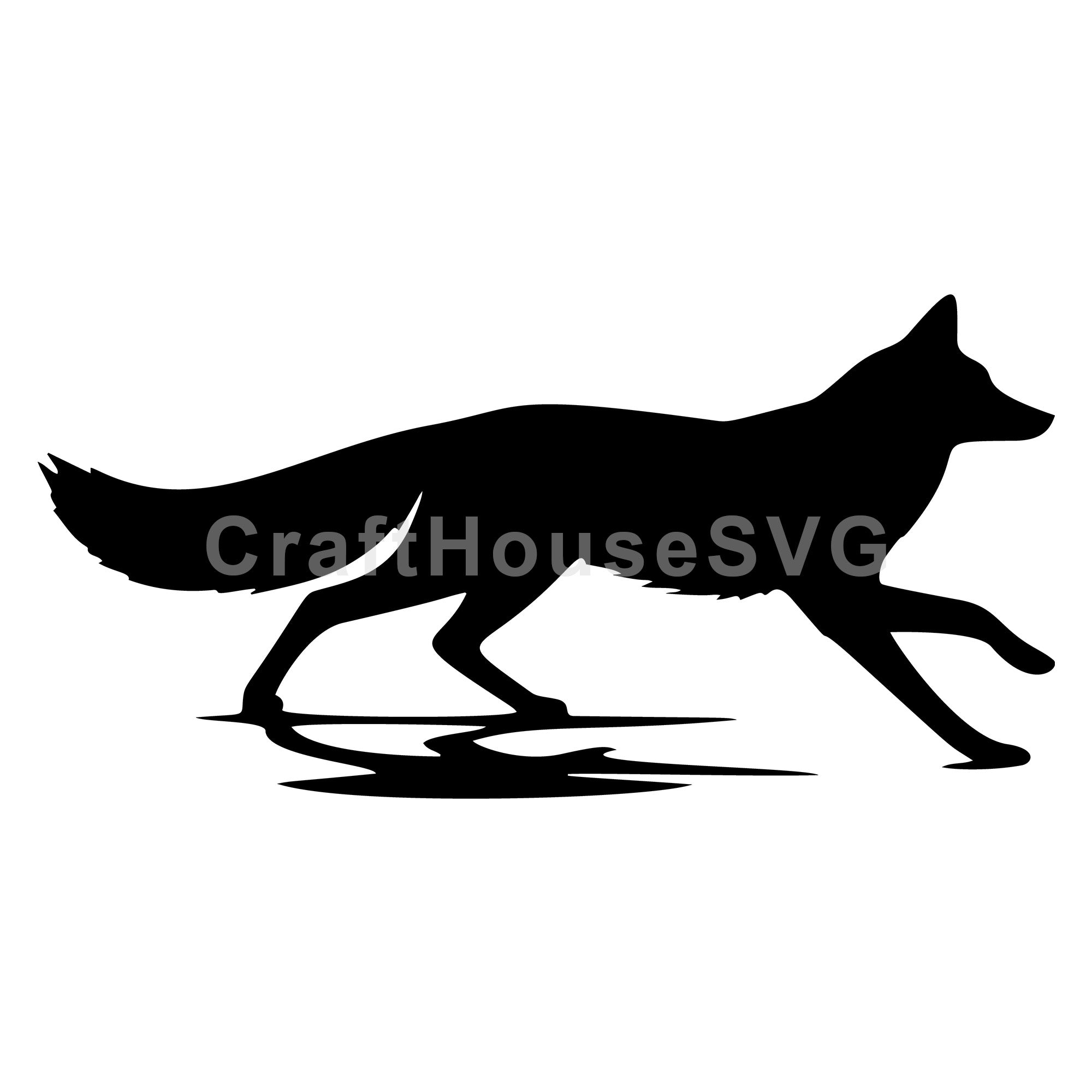 Fox on the Prowl Silhouette SVG