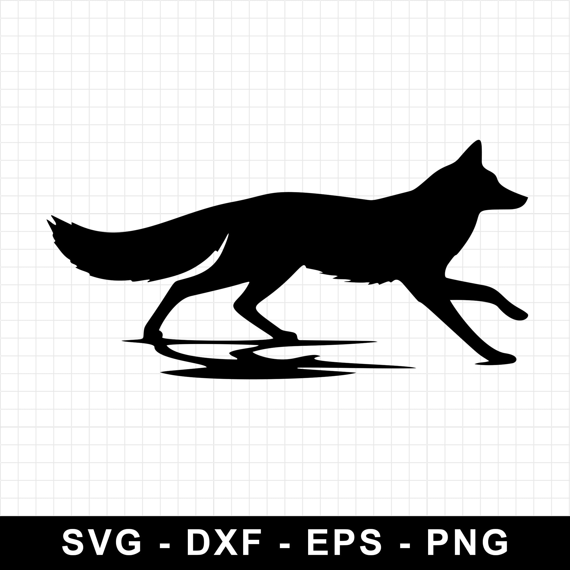 Fox on the Prowl Silhouette SVG