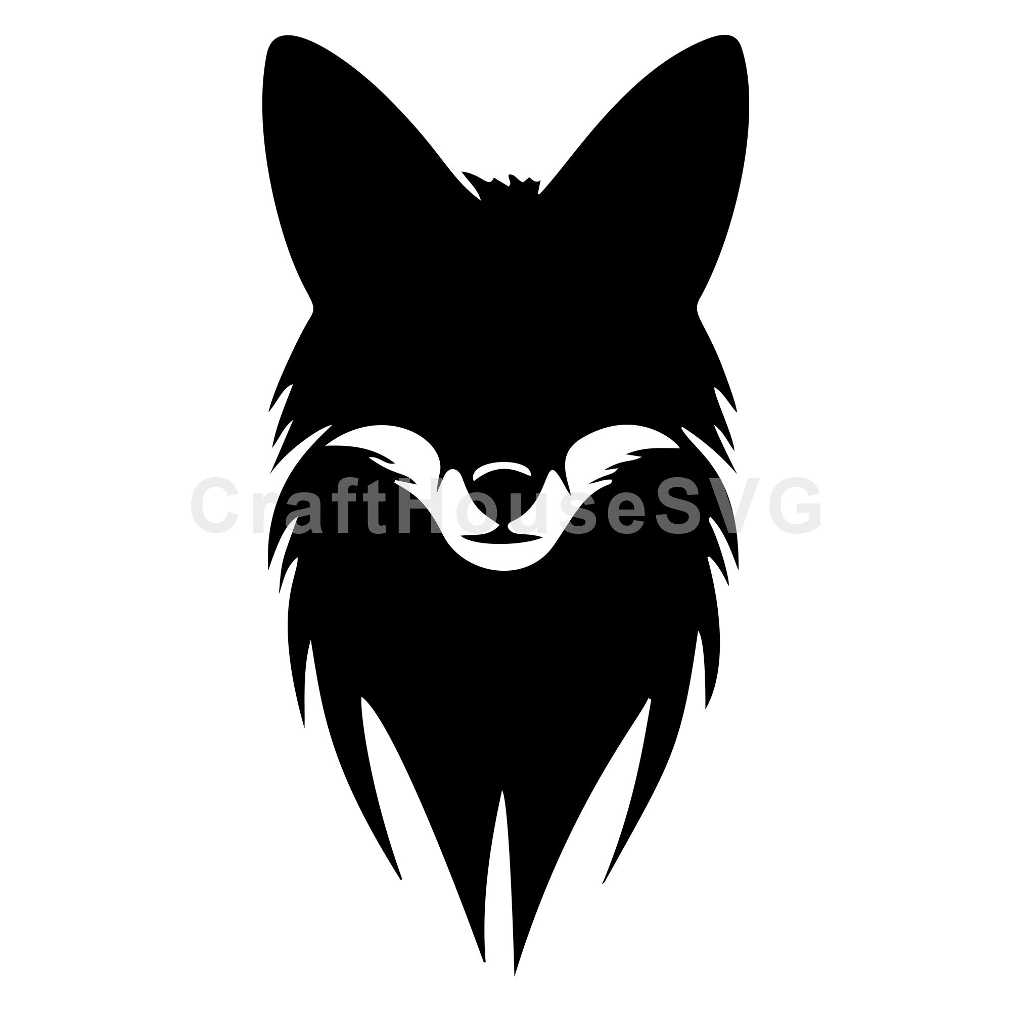 Fox Face Silhouette SVG