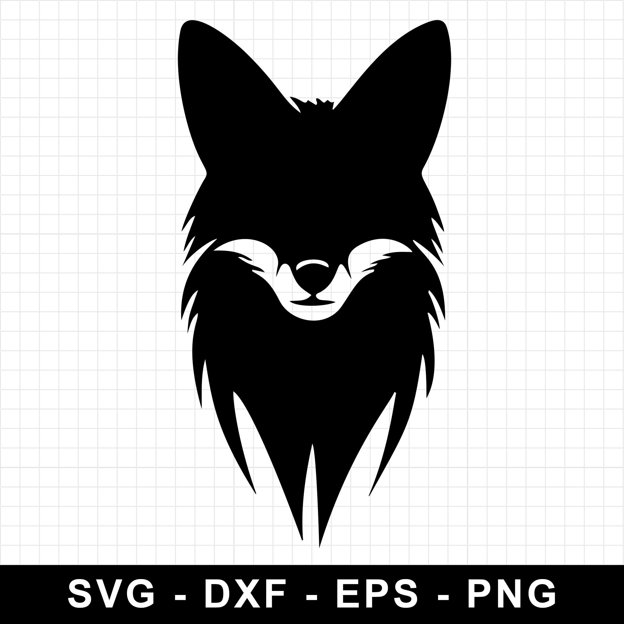 Fox Face Silhouette SVG