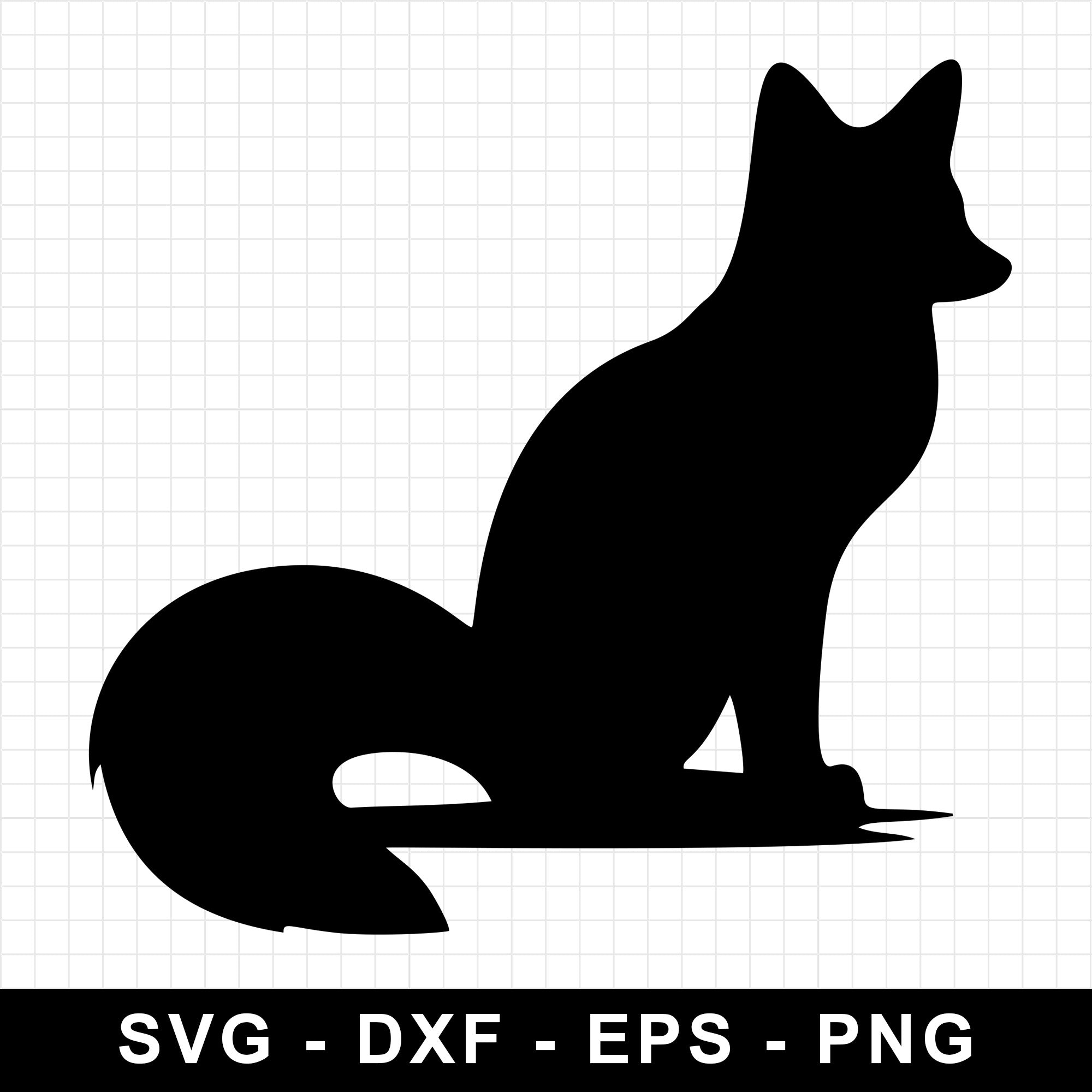 Minimalist Fox Sitting Silhouette SVG