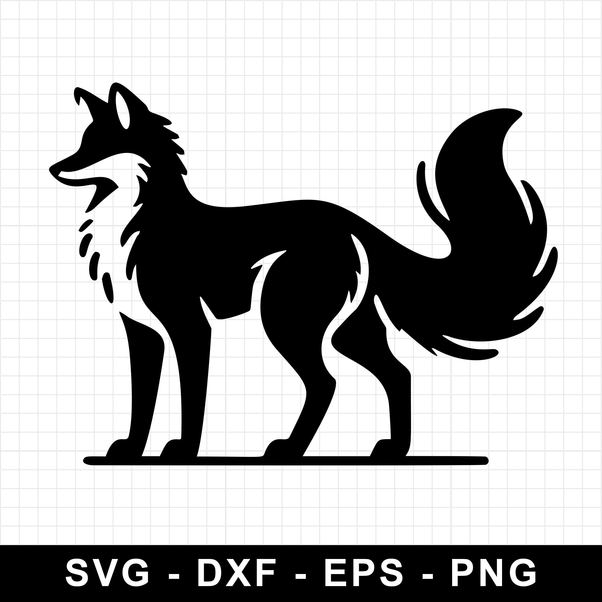 Detailed Fox With Fluffy Tail SVG