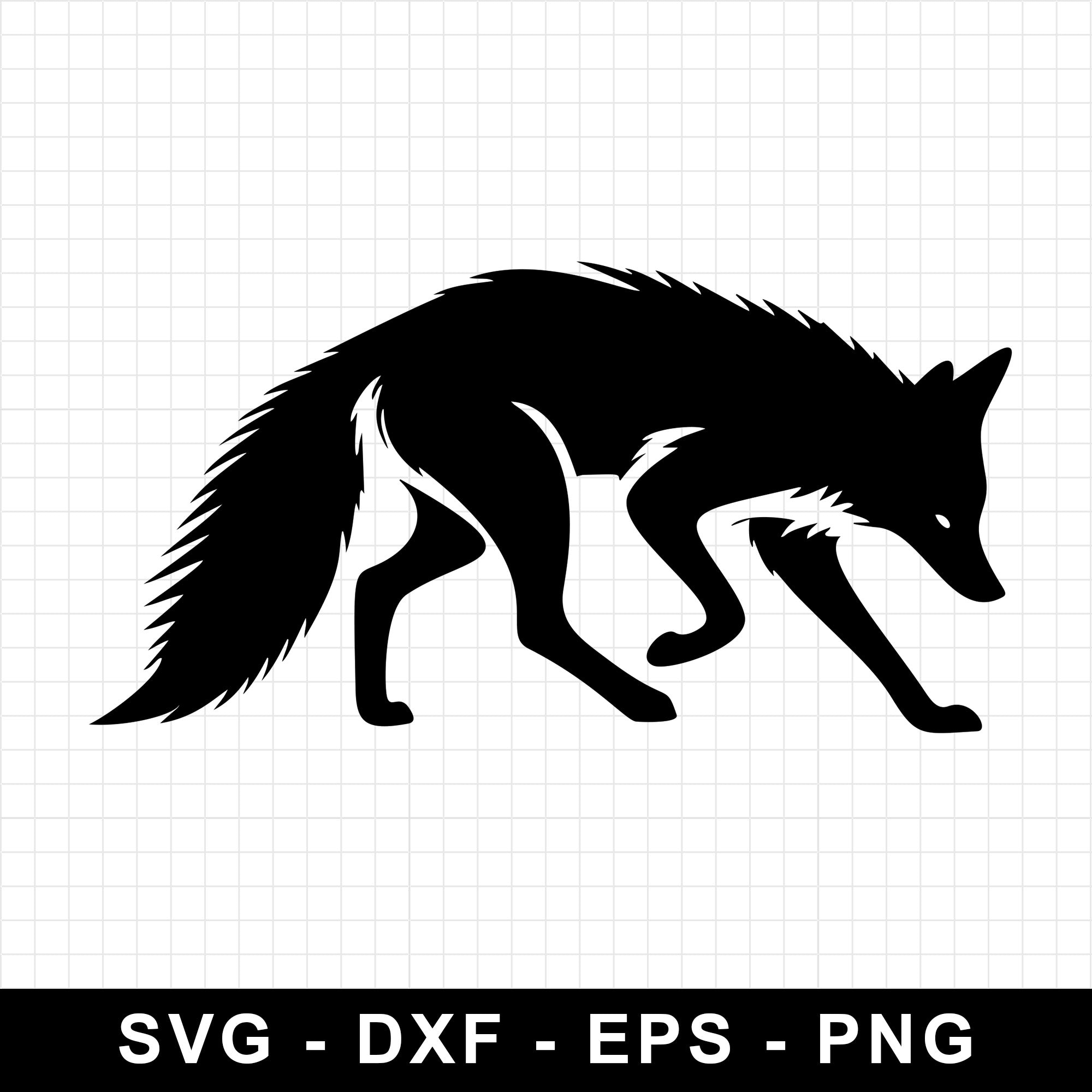 Running Fox in Motion Silhouette SVG